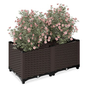 Pflanzkübel in Rattan-Optik Braun-Schwarz von Relaxdays