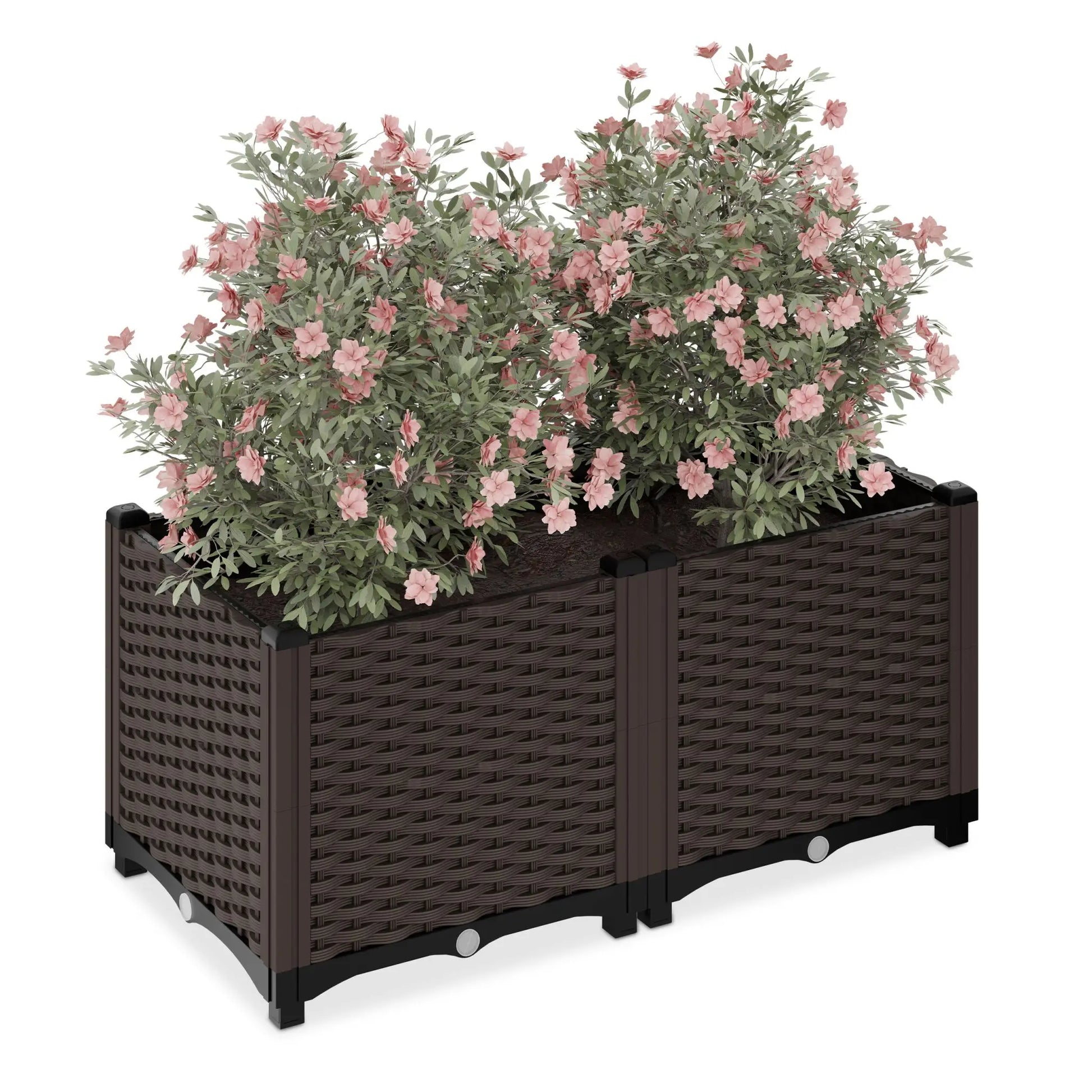 Pflanzkübel in Rattan-Optik Braun-Schwarz von Relaxdays