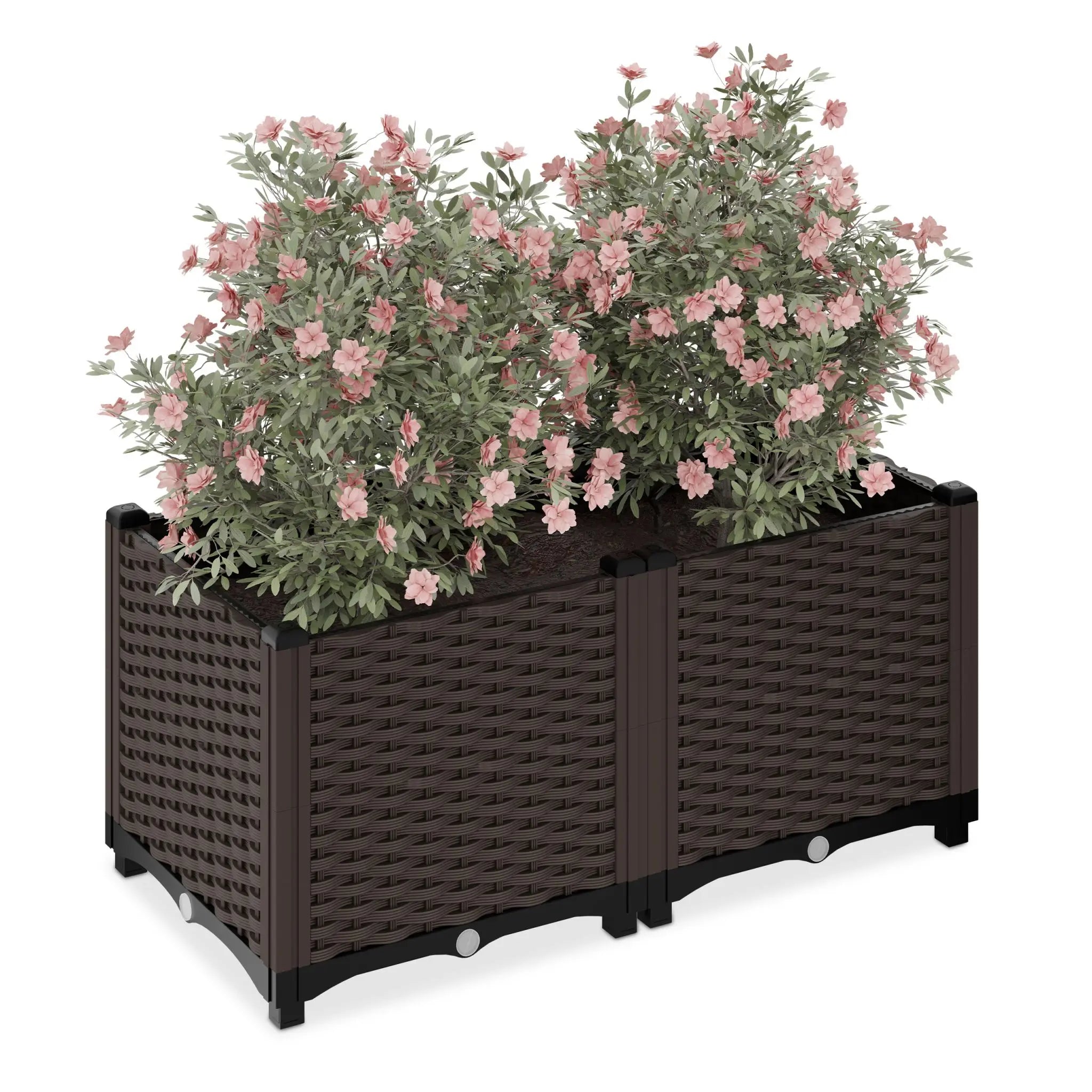 Pflanzkübel in Rattan-Optik Braun-Schwarz von Relaxdays