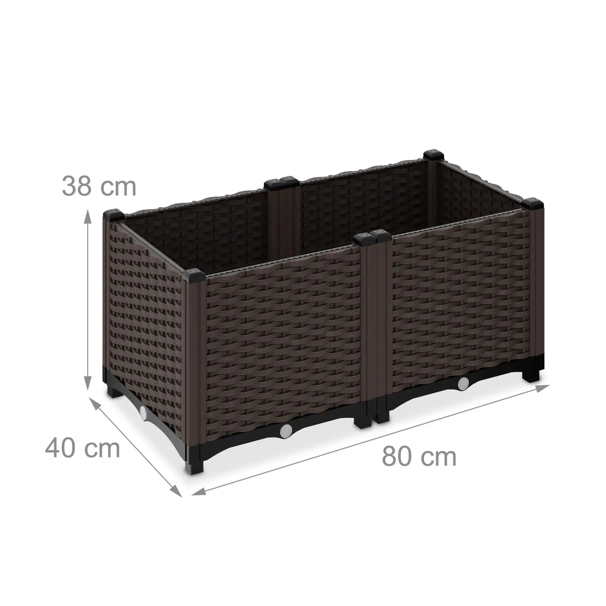 Pflanzkübel in Rattan-Optik Braun-Schwarz von Relaxdays
