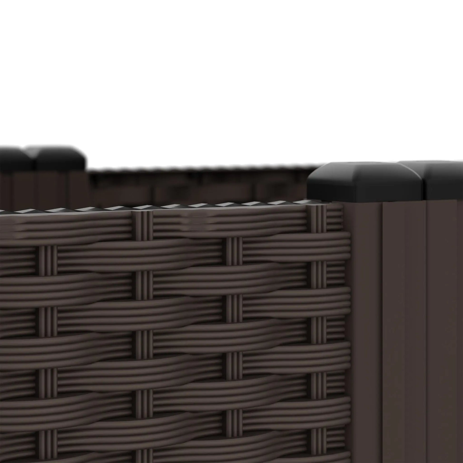 Pflanzkübel in Rattan-Optik Braun-Schwarz von Relaxdays