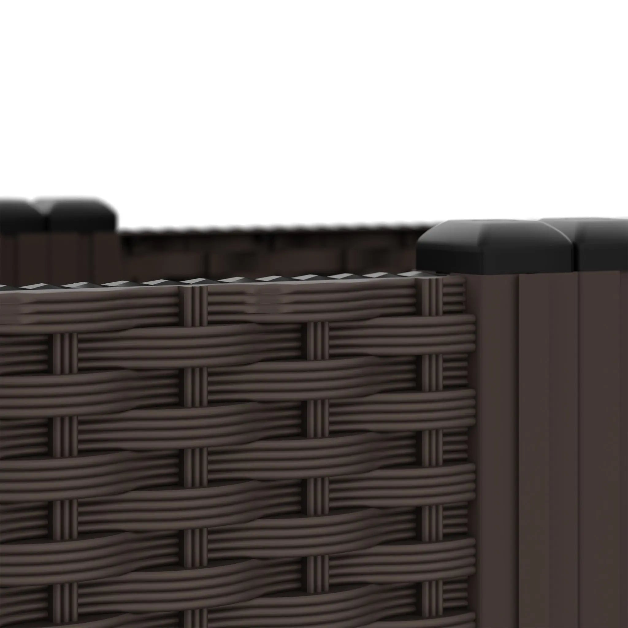 Pflanzkübel in Rattan-Optik Braun-Schwarz von Relaxdays