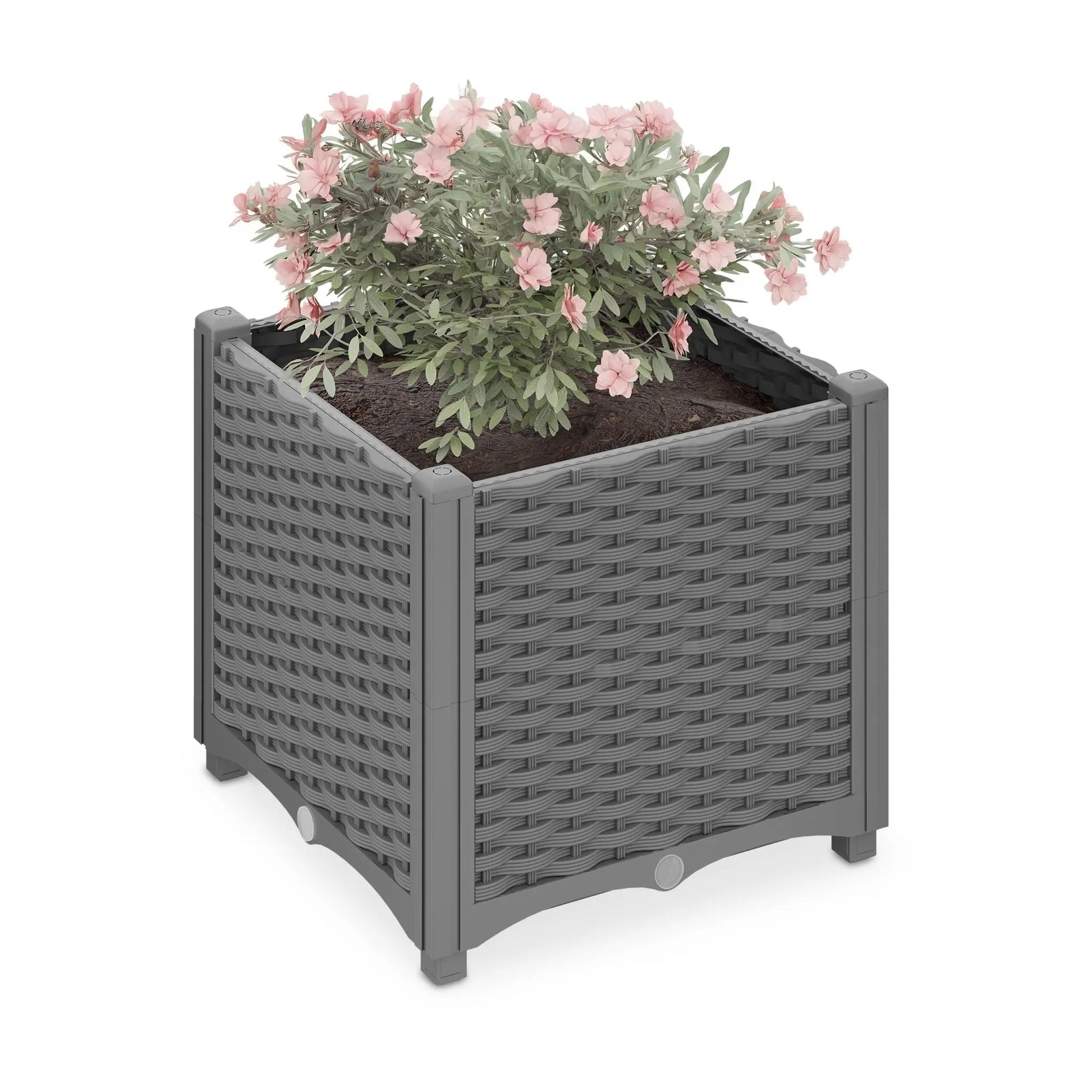 Pflanzkübel in Rattan-Optik Grau von Relaxdays