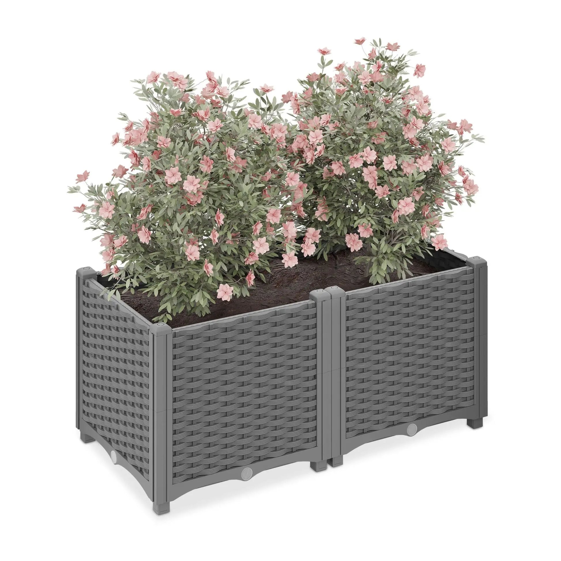 Pflanzkübel in Rattan-Optik Grau von Relaxdays