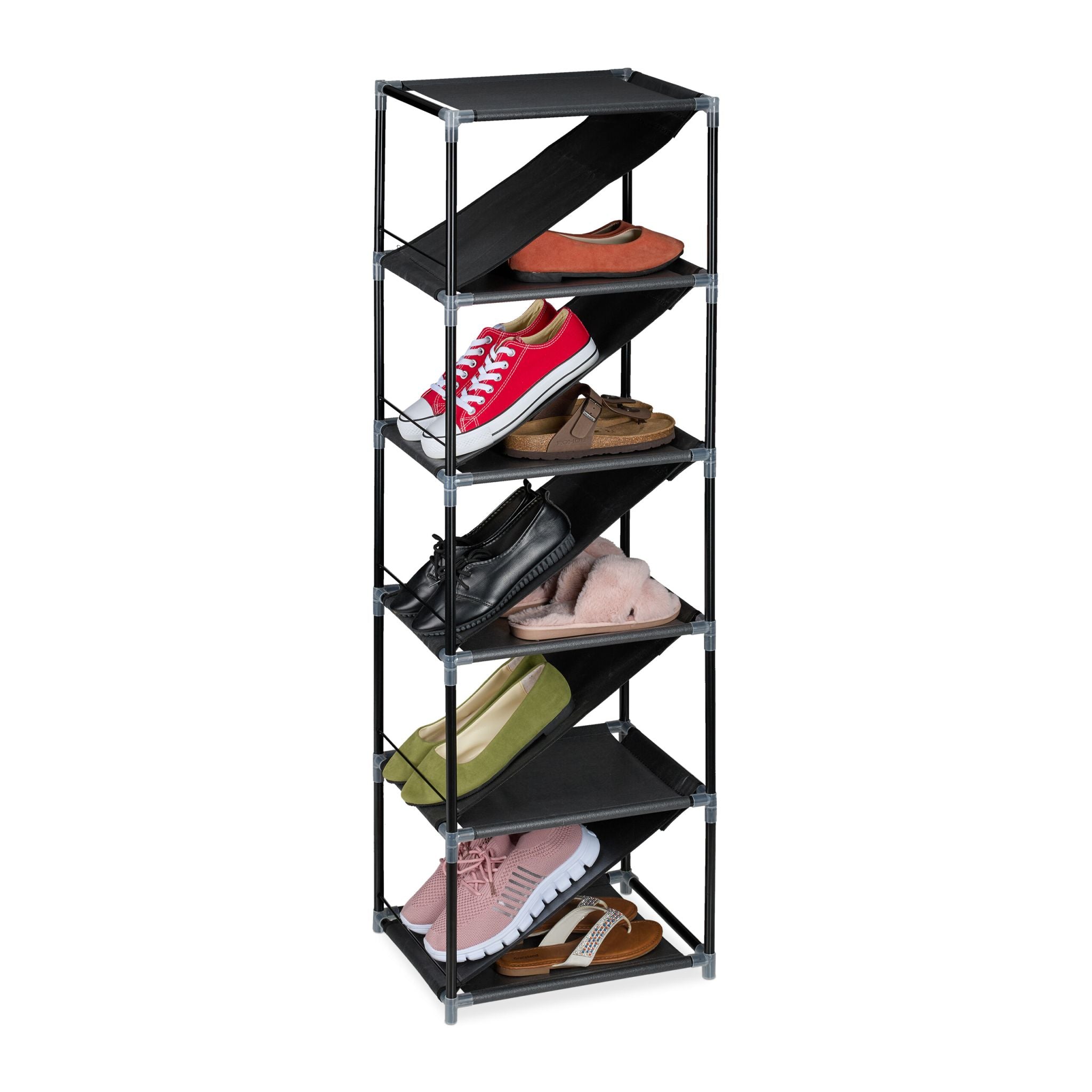 Schuhregal für 11 Paar Schuhe Anthrazit-Schwarz von Relaxdays