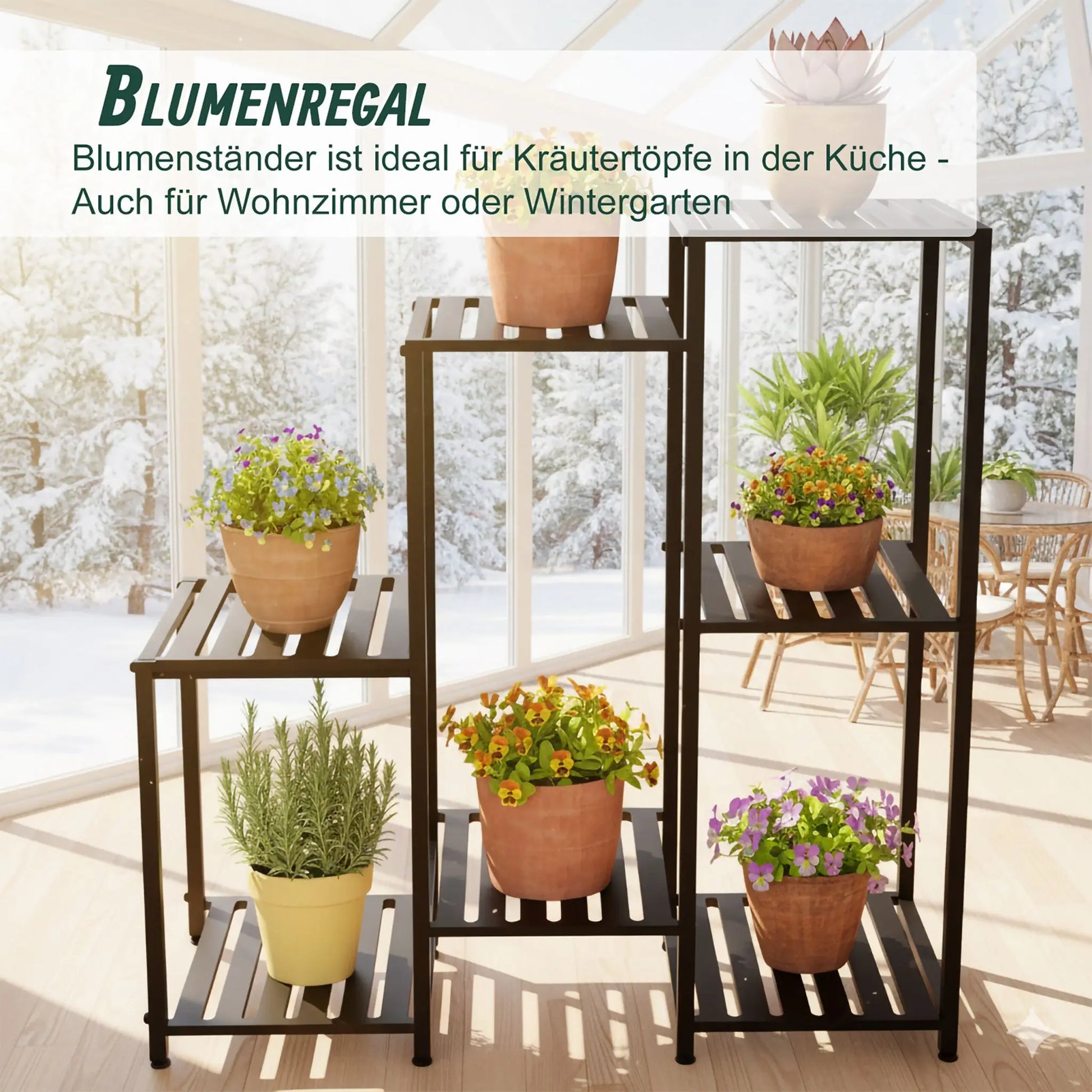 Blumenregal Metall Schwarz von Relaxdays