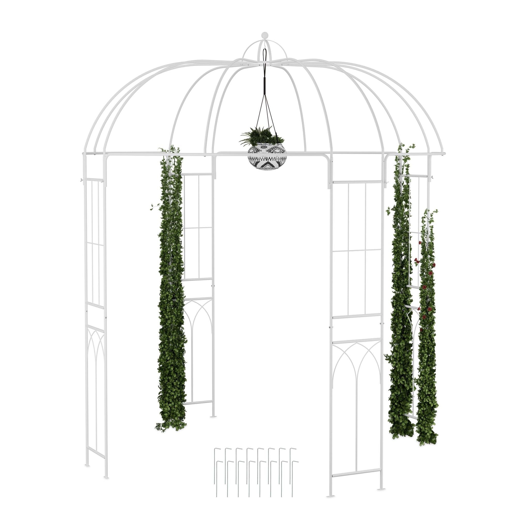 Rosenpavillon Metall Weiss von Relaxdays