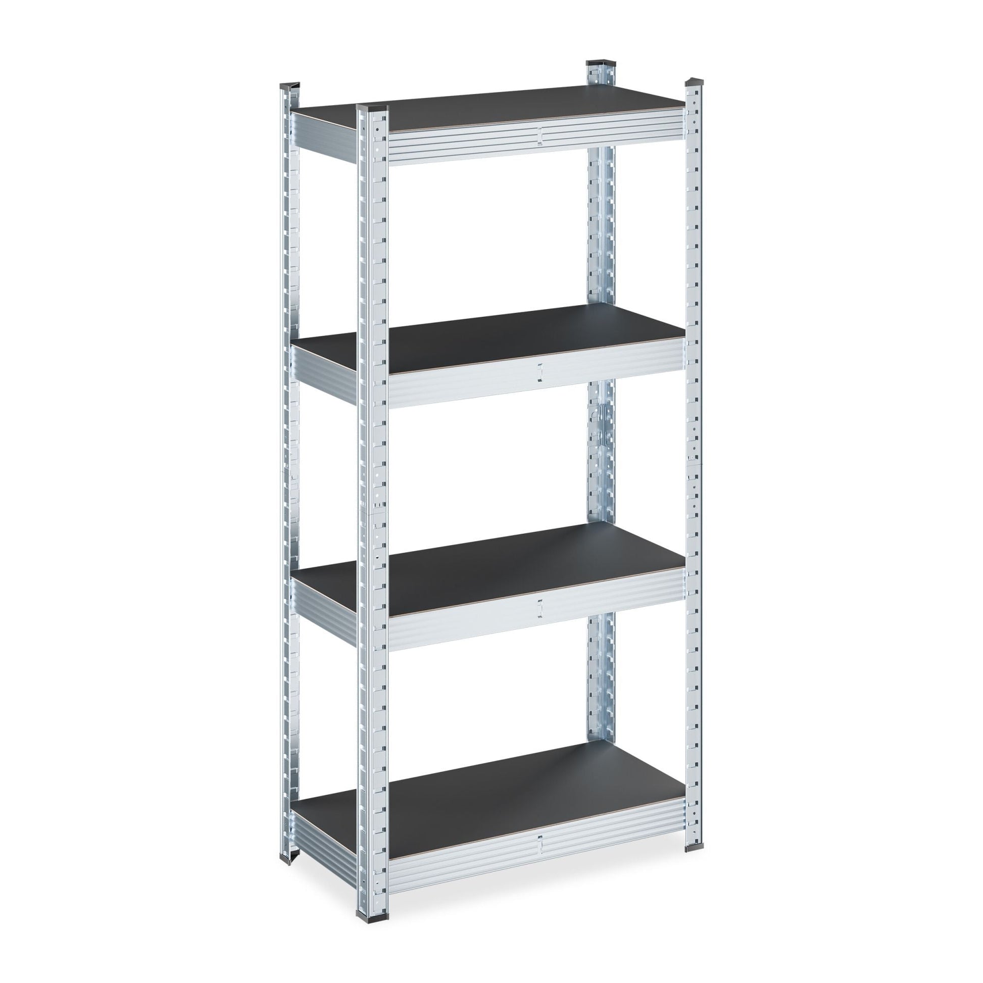 Verzinktes Schwerlastregal 120x60x30cm Schwarz-Silber von Relaxdays
