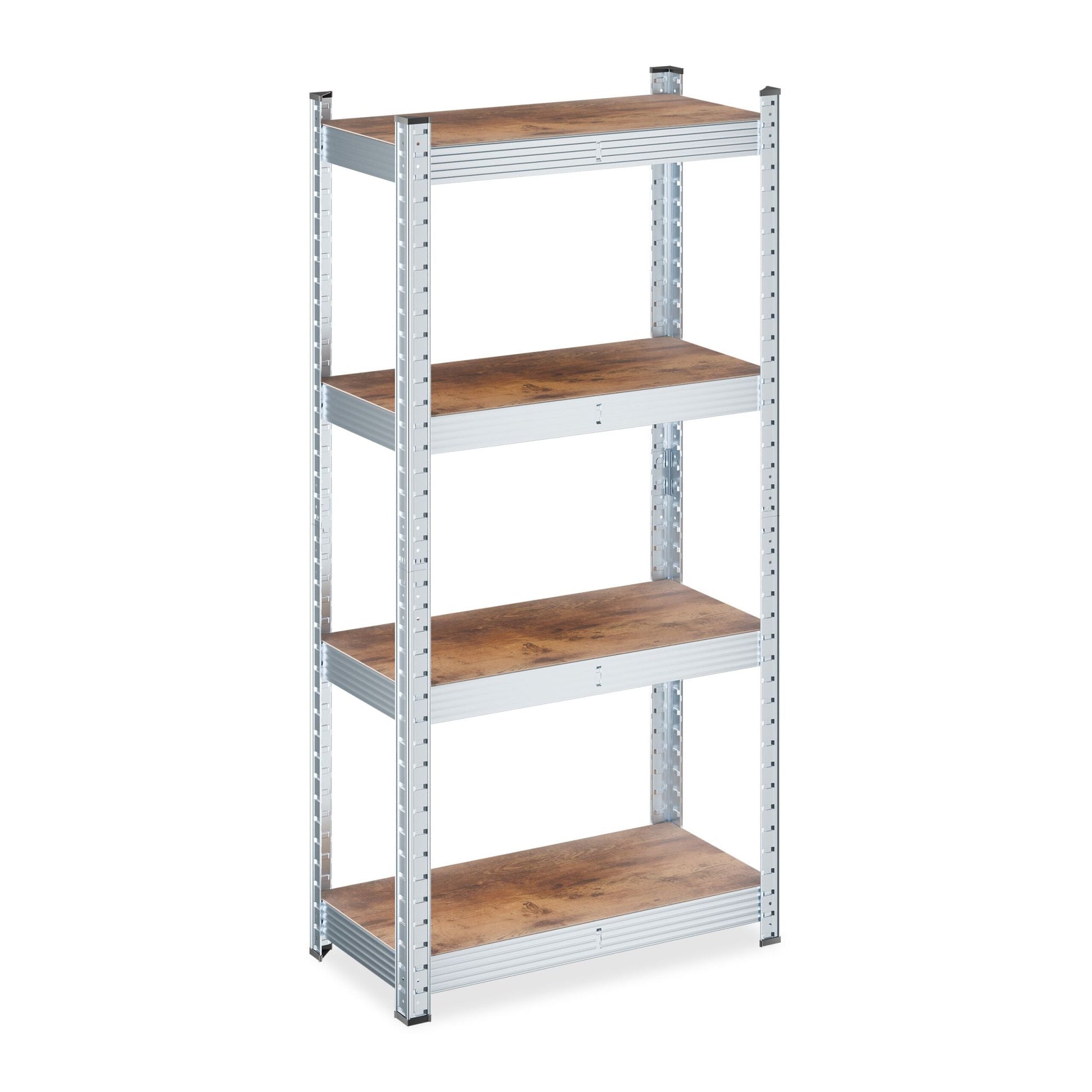 Verzinktes Schwerlastregal 120x60x30cm Braun-Silber von Relaxdays