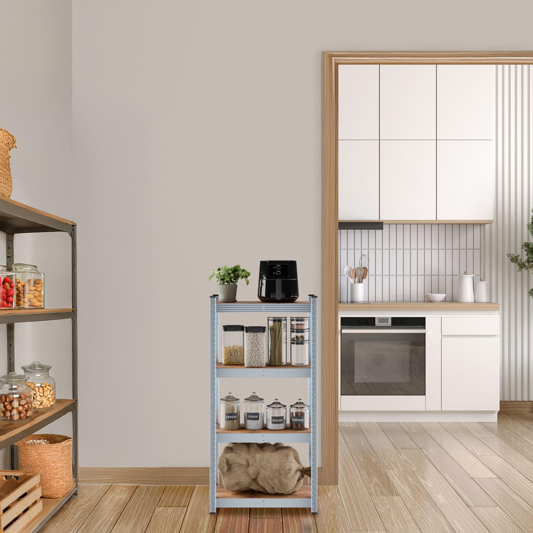 Verzinktes Schwerlastregal 120x60x30cm Braun-Silber von Relaxdays