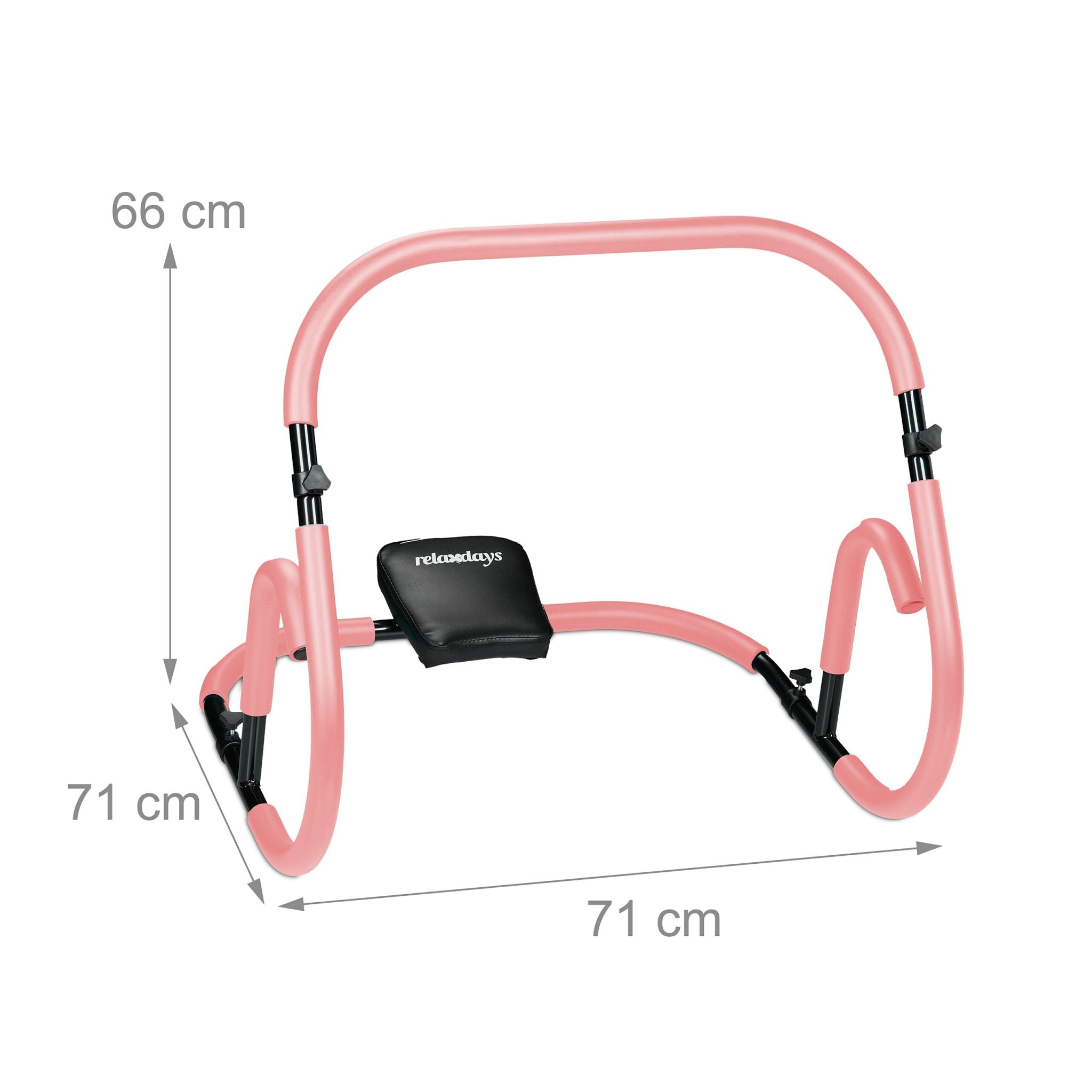 Bauchtrainer AB Roller für Zuhause Rosa-Schwarz von Relaxdays