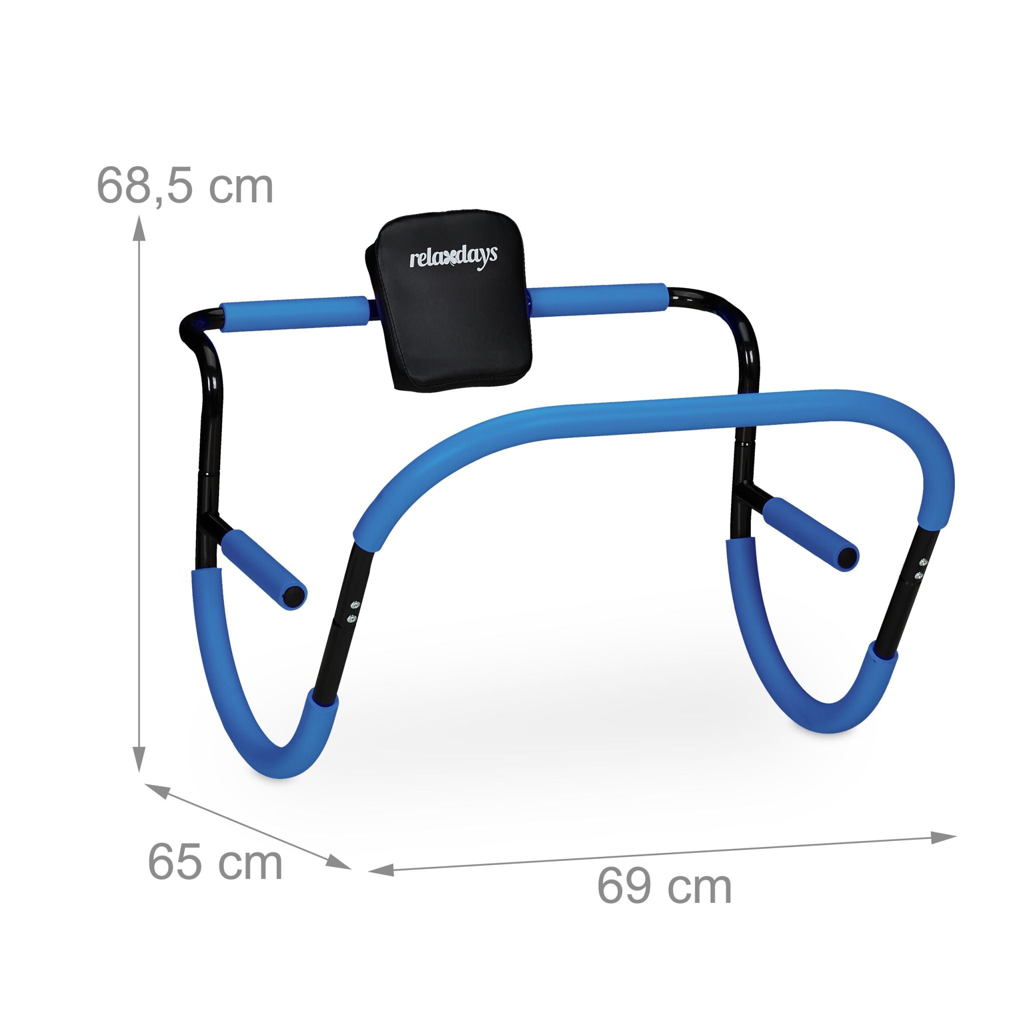 Bauchtrainer AB Roller für Zuhause Blau-Schwarz von Relaxdays