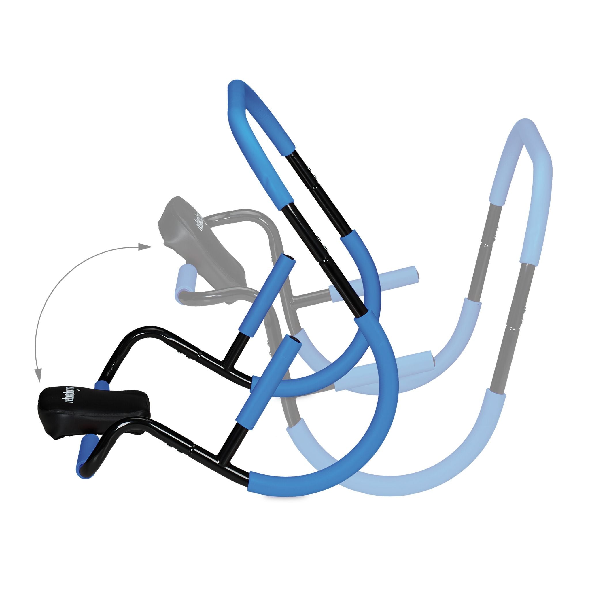 Bauchtrainer AB Roller für Zuhause Blau-Schwarz von Relaxdays