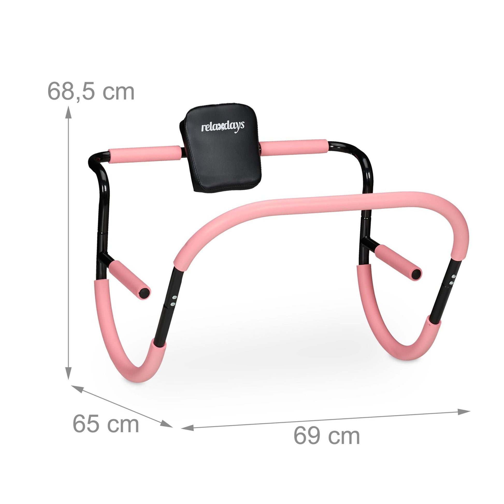 Bauchtrainer AB Roller für Zuhause Rosa-Schwarz von Relaxdays