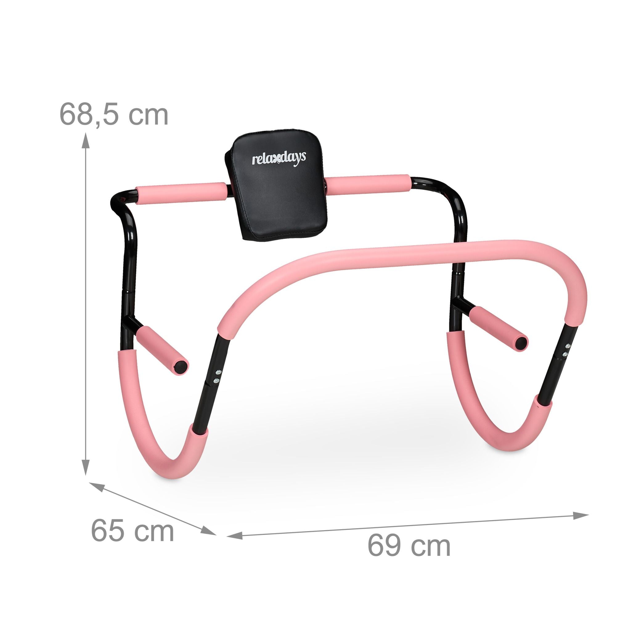 Bauchtrainer AB Roller für Zuhause Rosa-Schwarz von Relaxdays