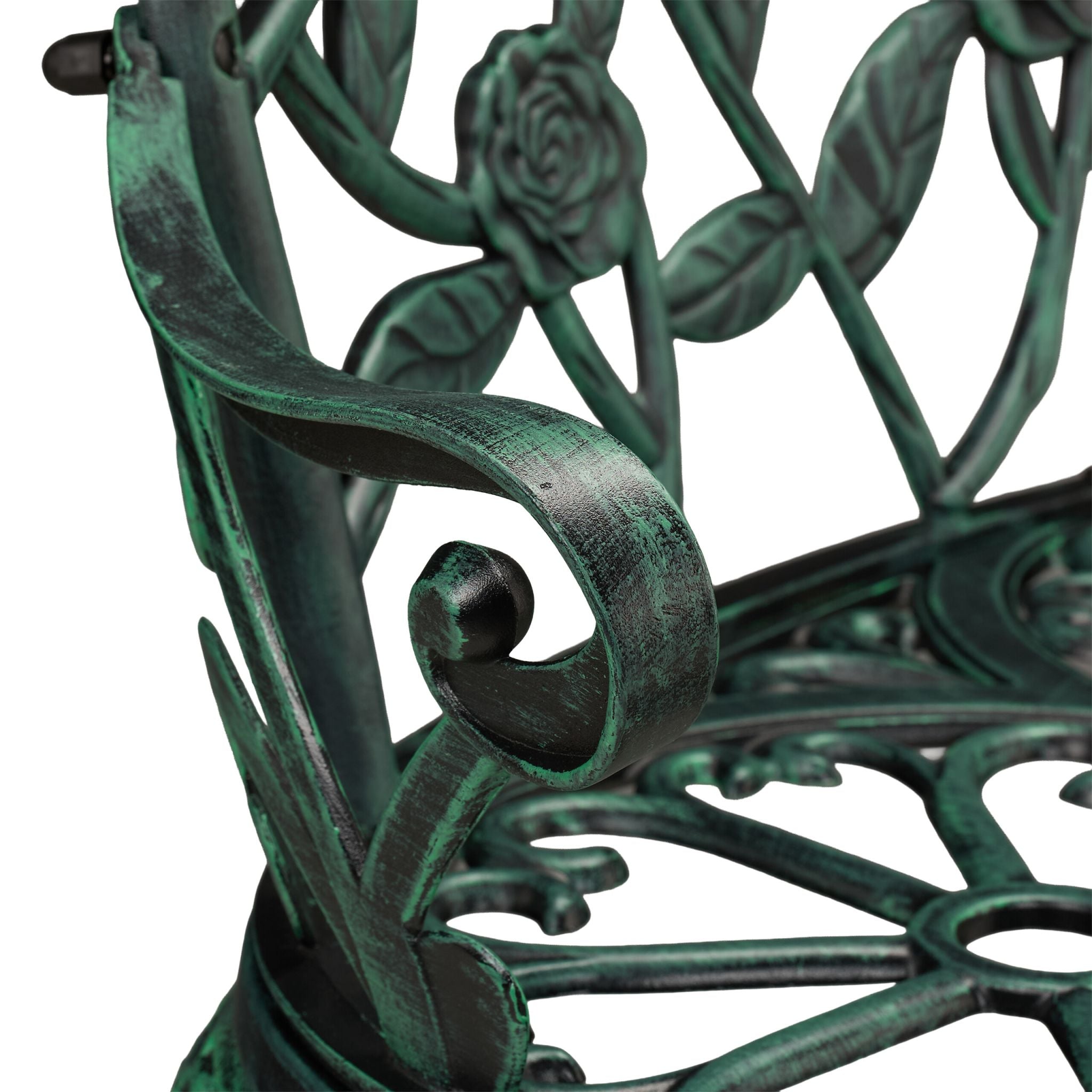 Gartenbank Rosen antik Dunkelgrün-Schwarz von Relaxdays