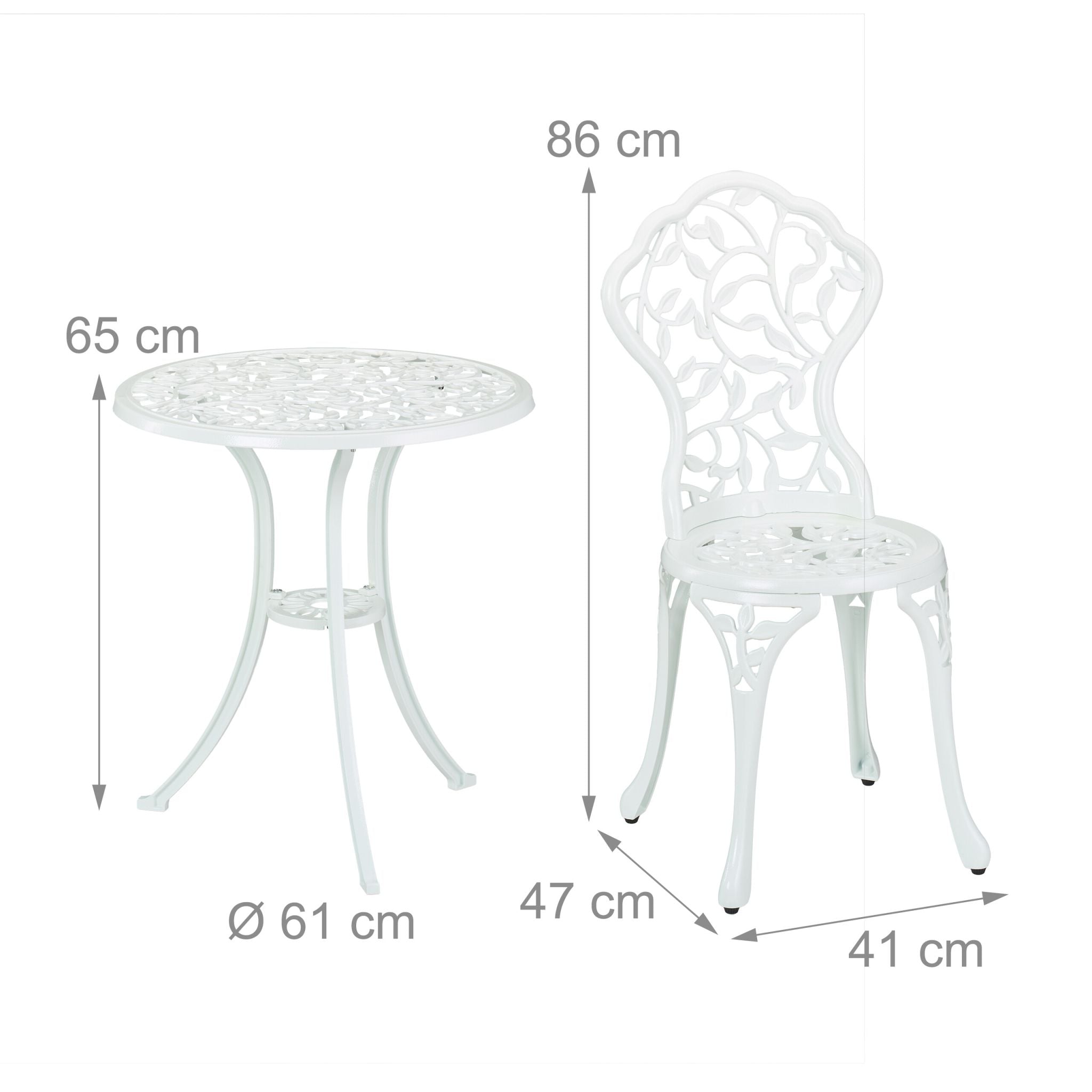 Gartenmöbel 3er-Set Weiss