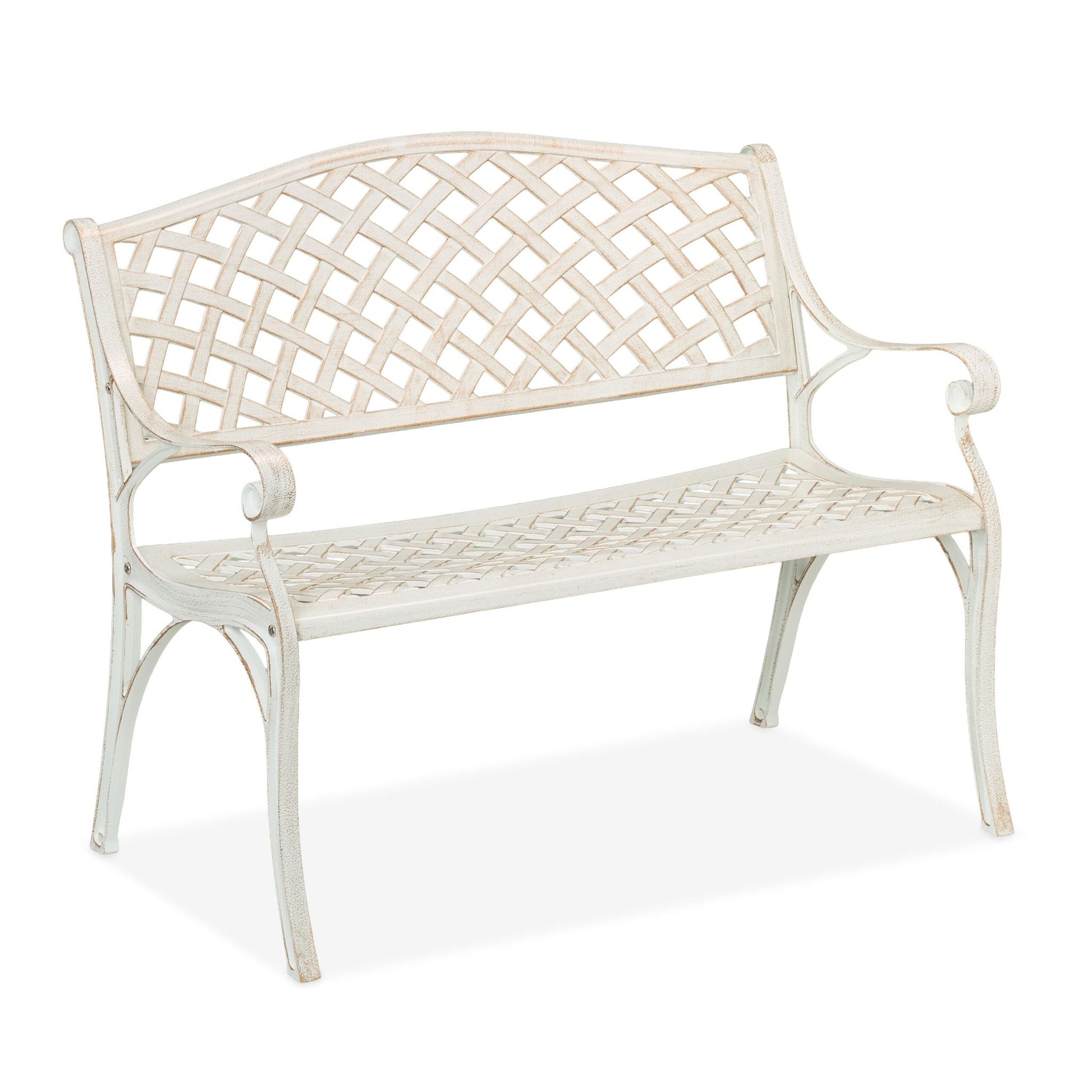 Gartenbank antik weiss Weiss-Gold von Relaxdays
