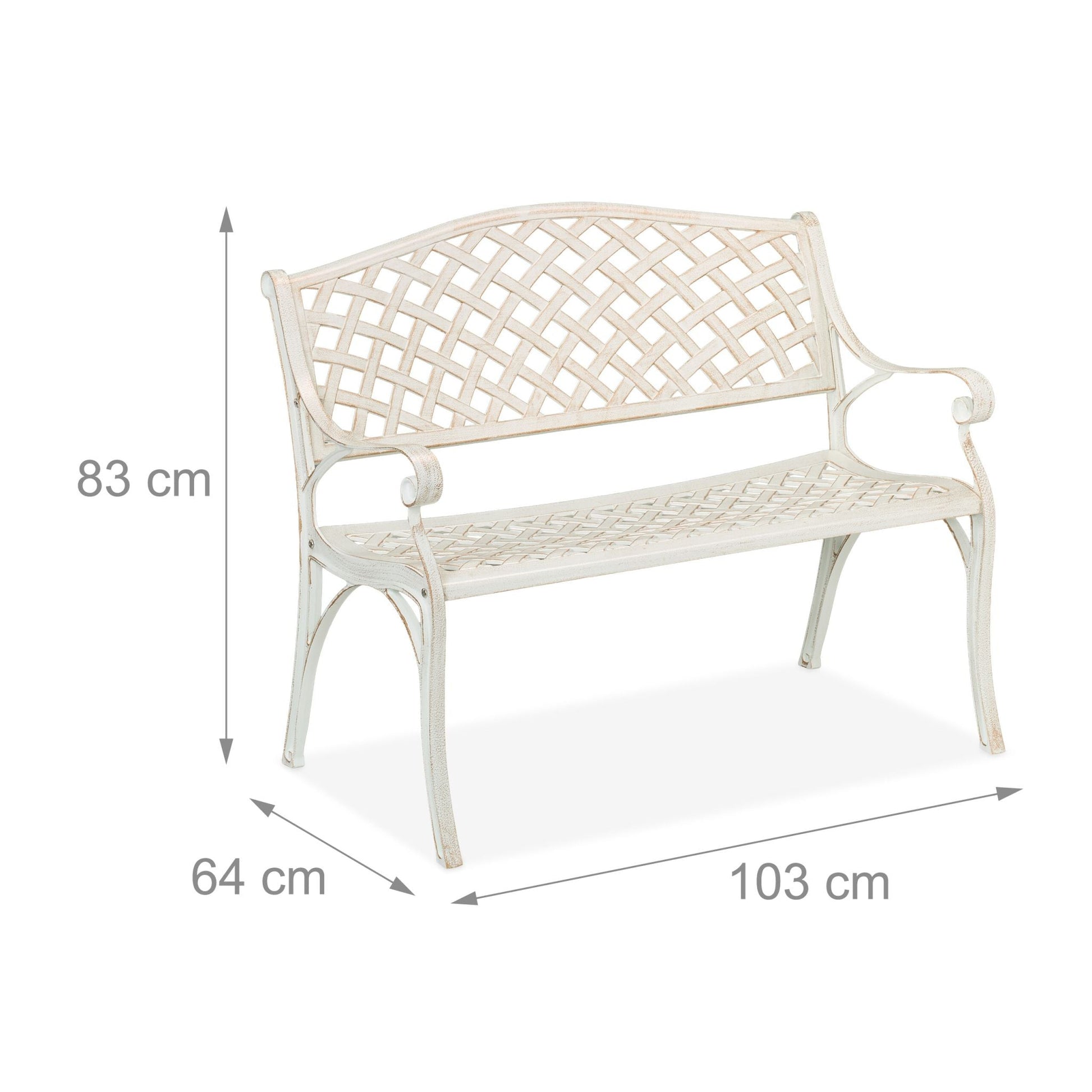 Gartenbank antik weiss Weiss-Gold von Relaxdays