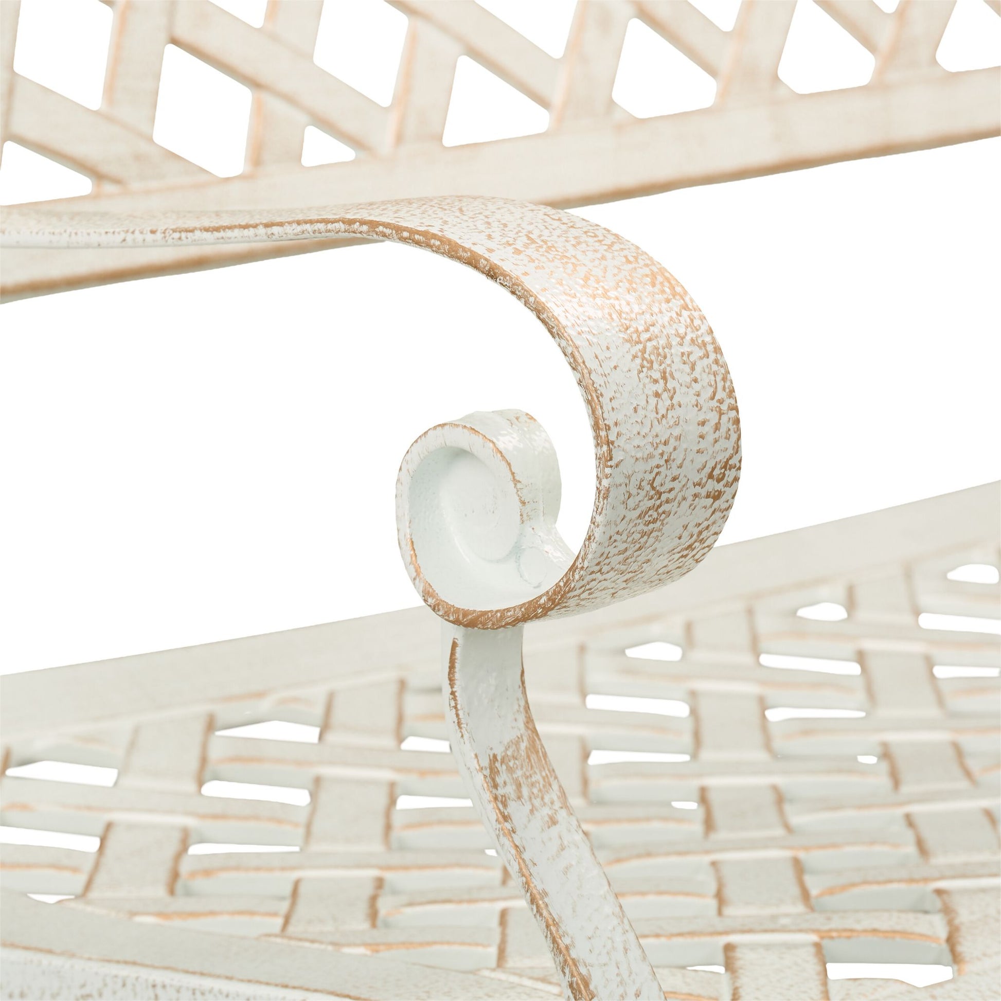 Gartenbank antik weiss Weiss-Gold von Relaxdays