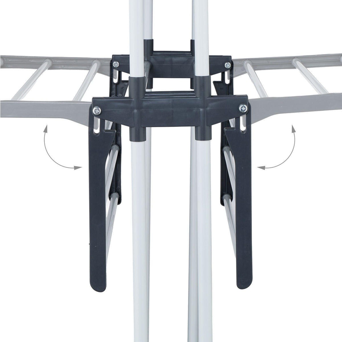 Turm-Wäscheständer rollbar Weiss-Grau von Relaxdays