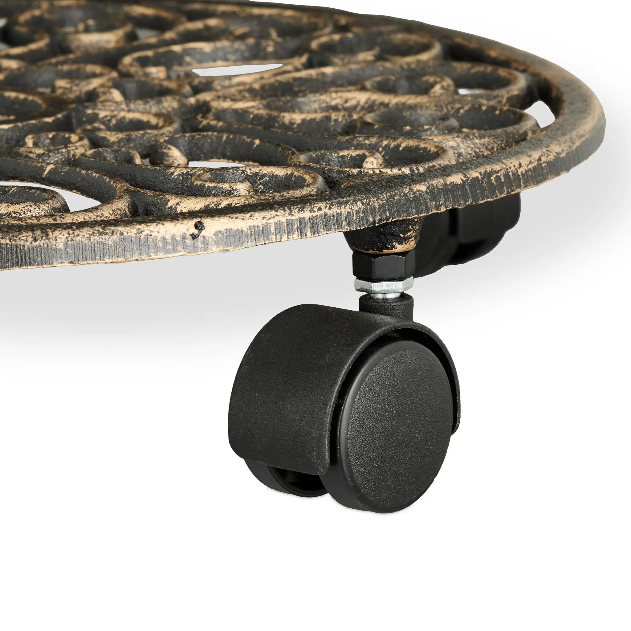 Pflanzenroller 2er-Set Gusseisen Gold-Schwarz von Relaxdays