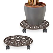 Pflanzenroller 2er-Set Gusseisen Braun von Relaxdays