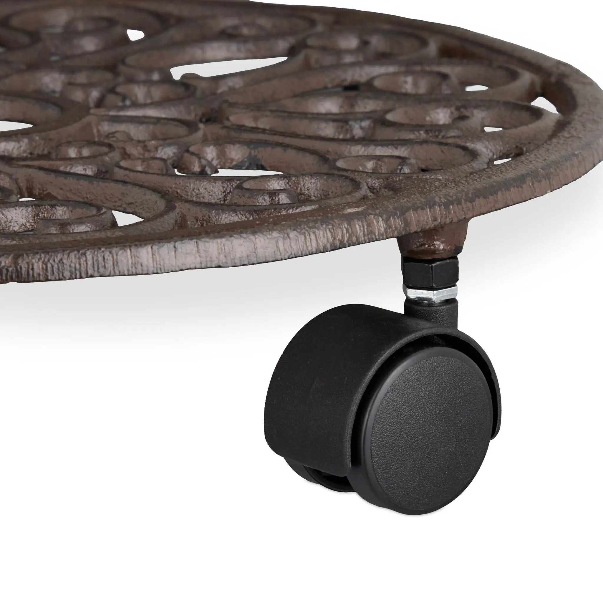 Pflanzenroller 2er-Set Gusseisen Braun von Relaxdays