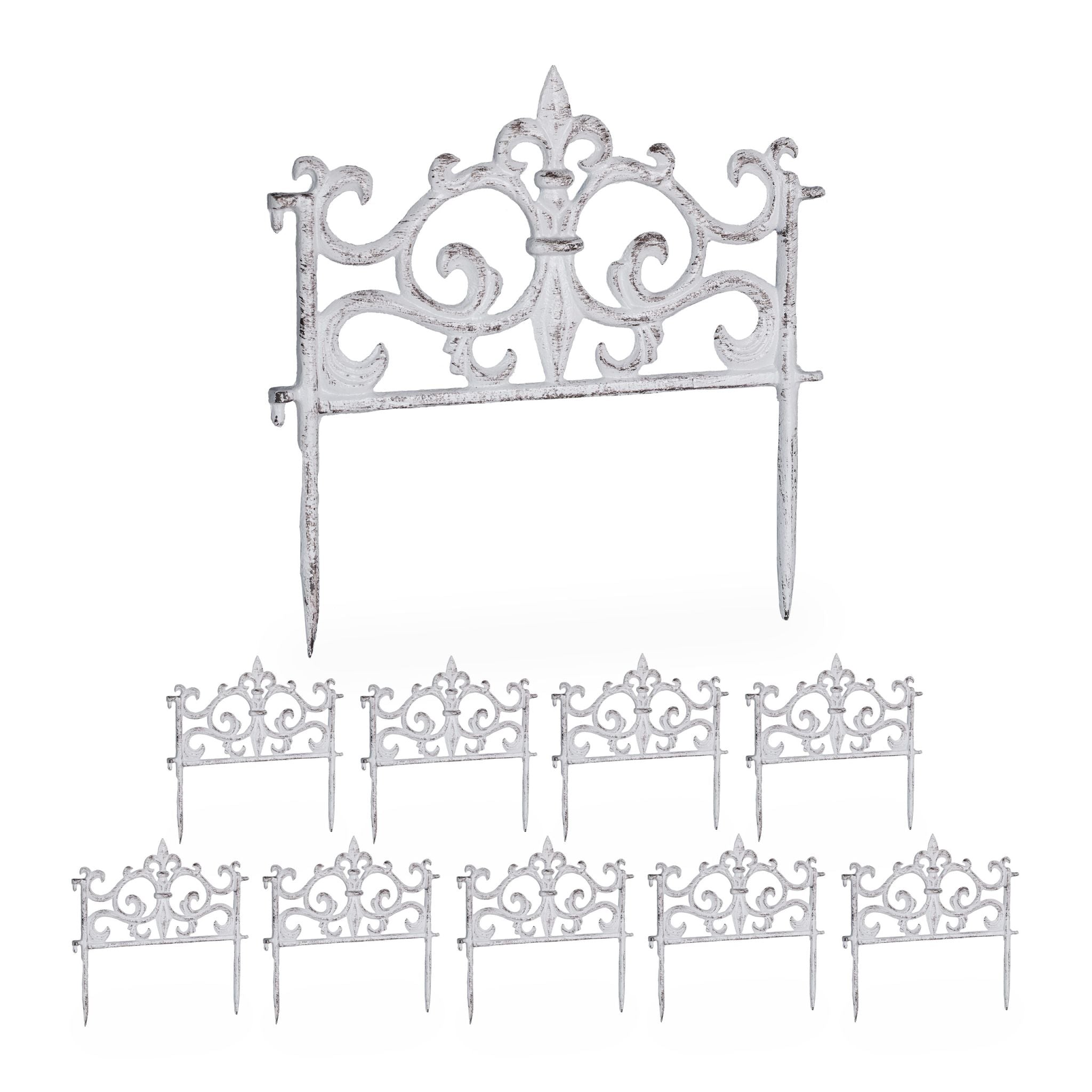 Beetzaun Vintage 10er-Set Weiss