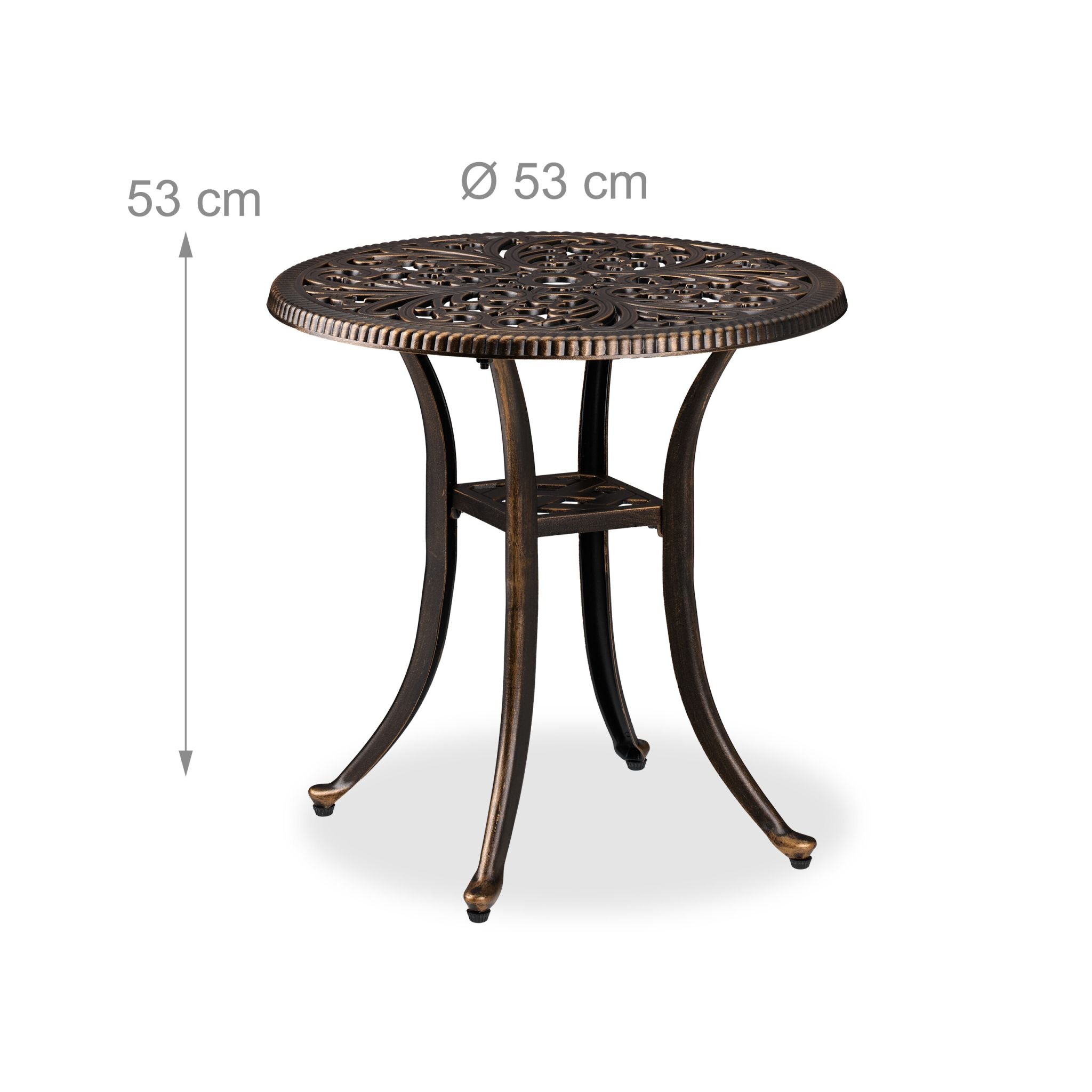 Runder Gartentisch Vintage Gold-Schwarz von Relaxdays