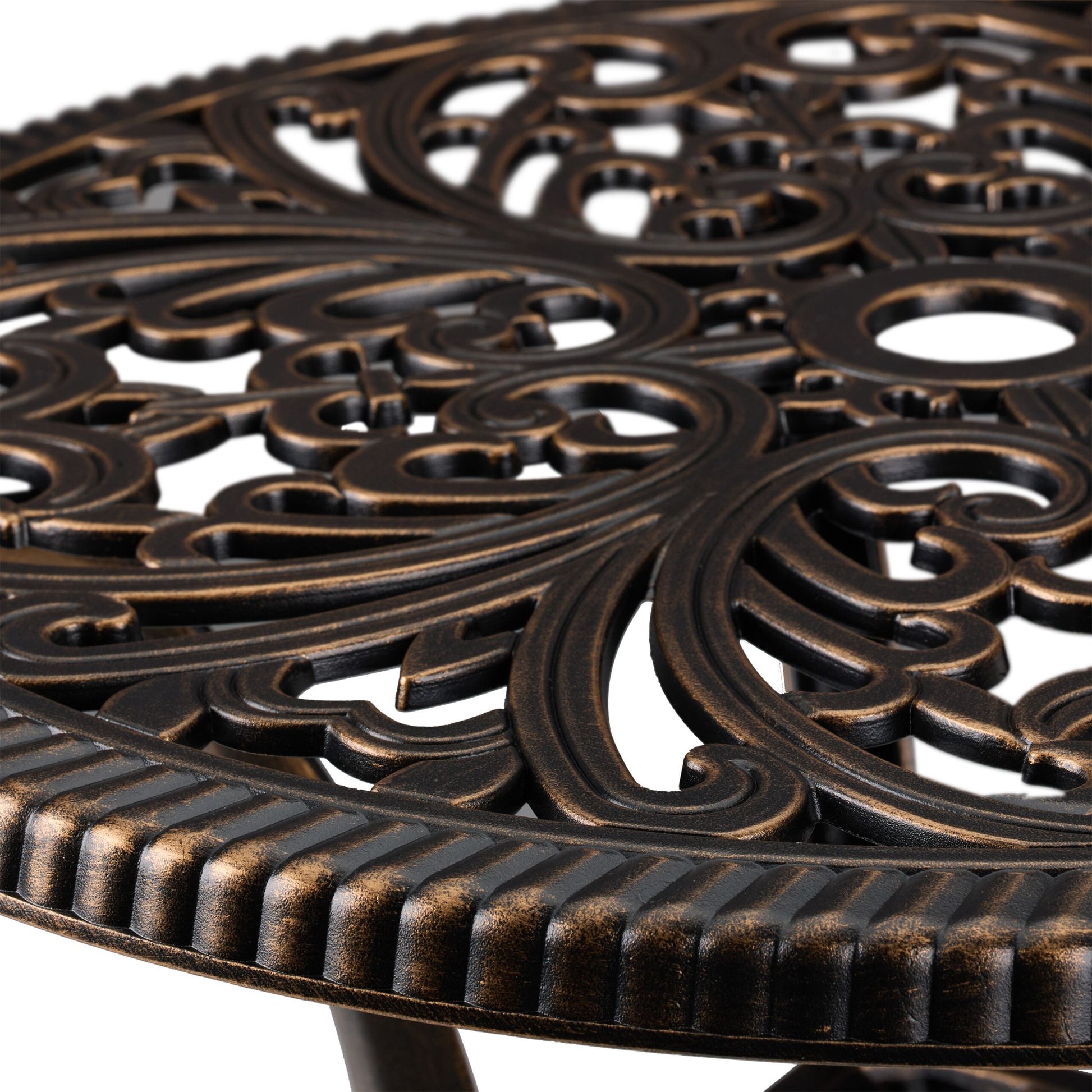 Runder Gartentisch Vintage Gold-Schwarz von Relaxdays