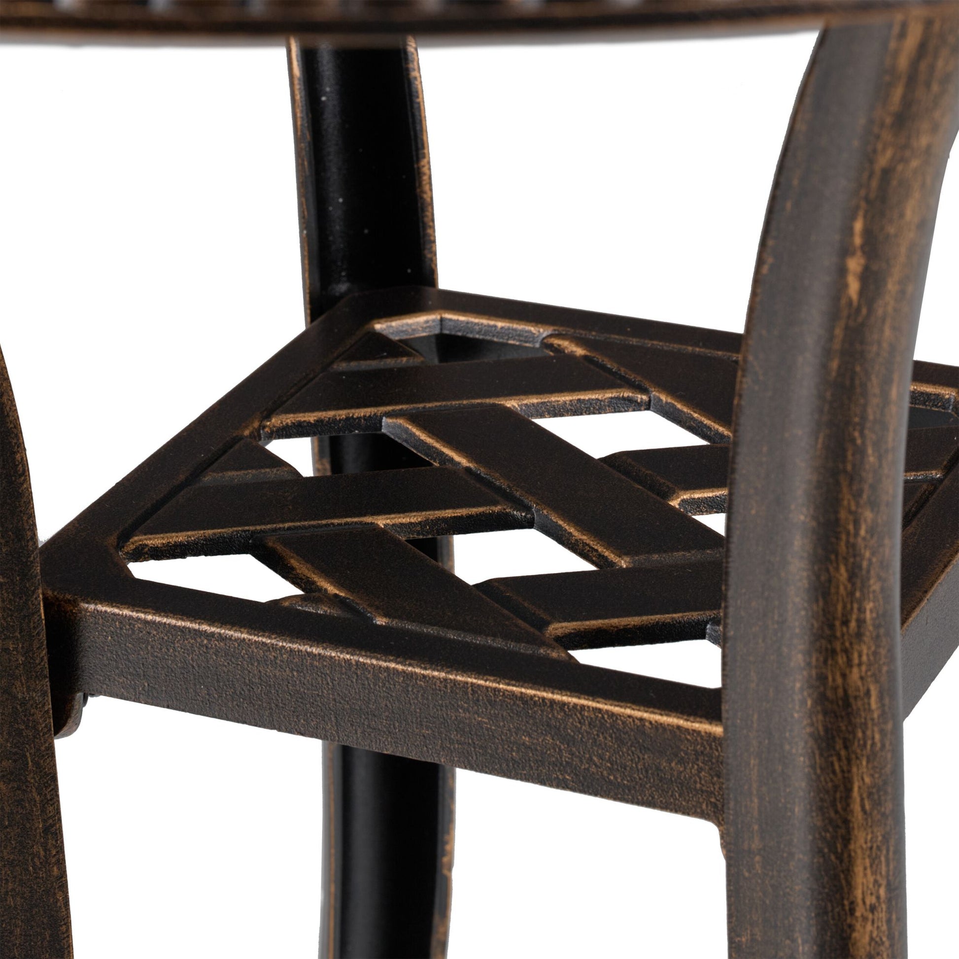 Runder Gartentisch Vintage Gold-Schwarz von Relaxdays