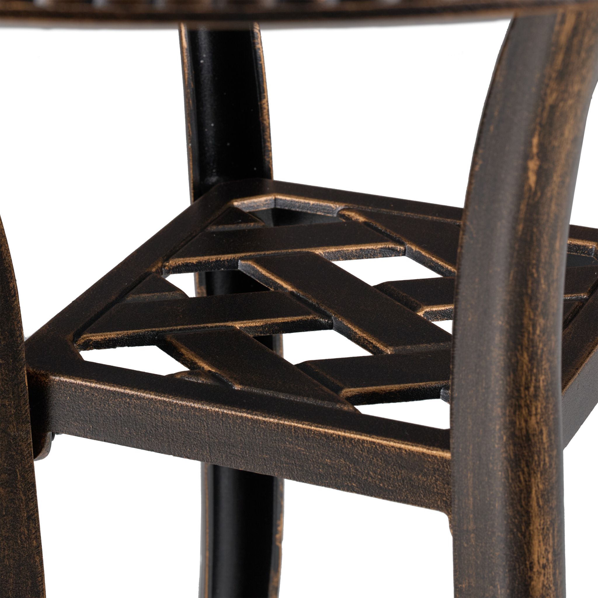Runder Gartentisch Vintage Gold-Schwarz von Relaxdays