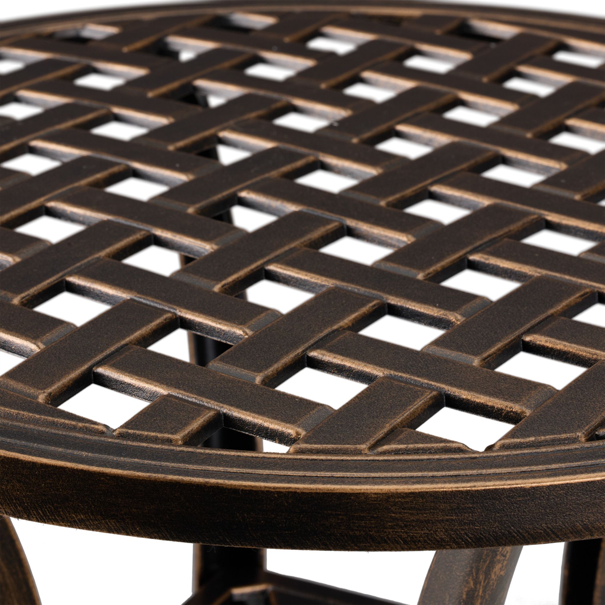 Antiker Gartentisch rund Gold-Schwarz