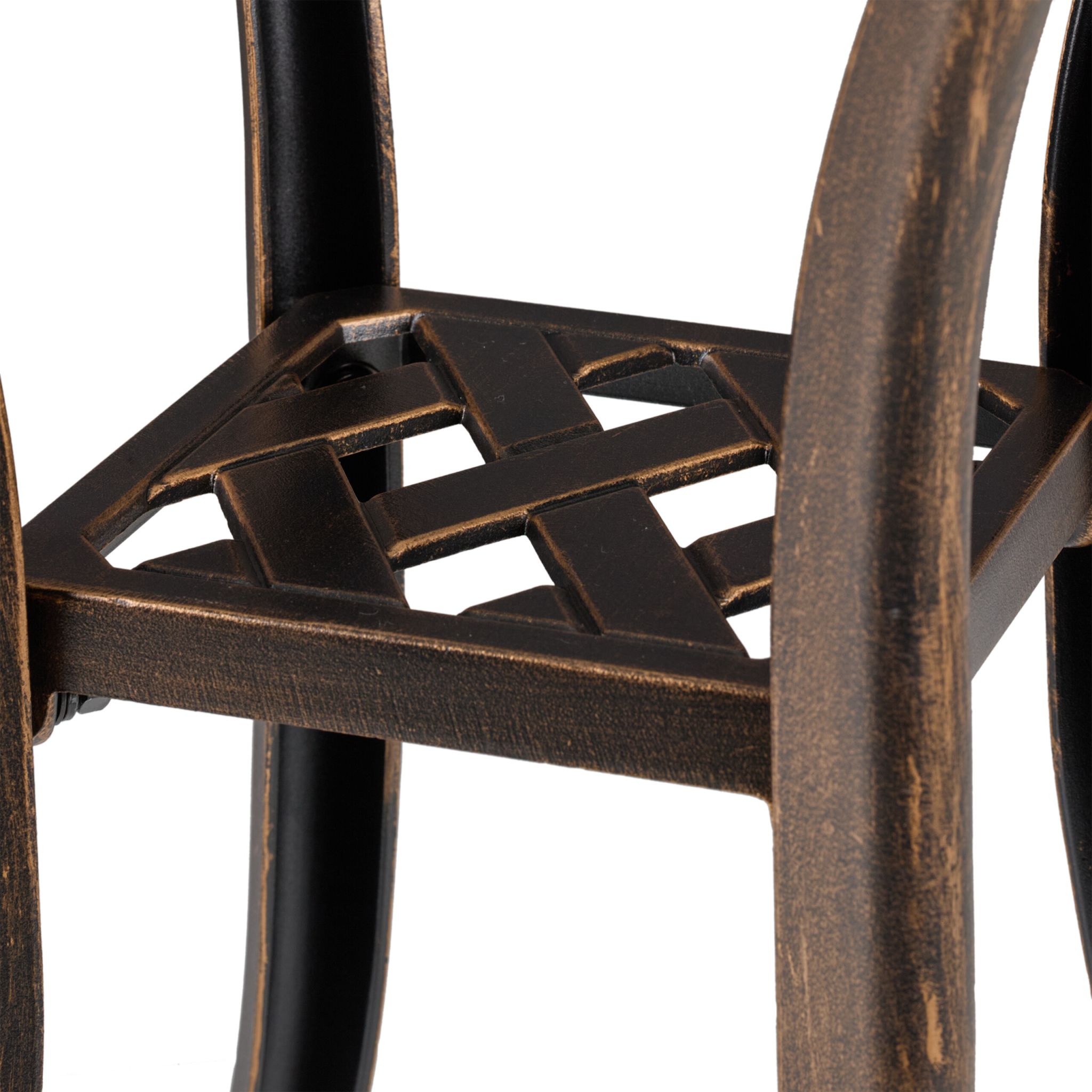 Antiker Gartentisch rund Gold-Schwarz