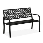 Gartenbank geometrisches Muster Schwarz von Relaxdays