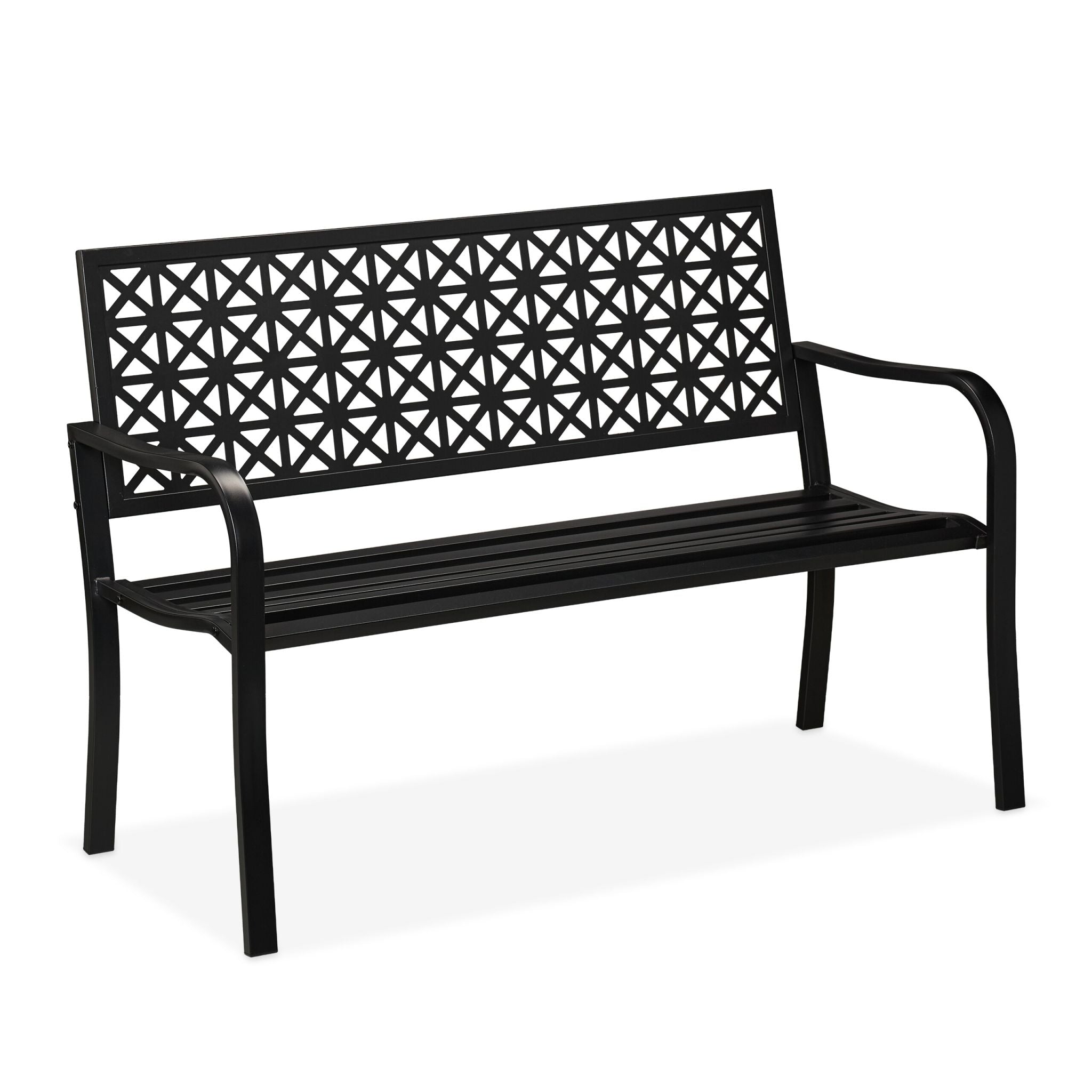 Gartenbank geometrisches Muster Schwarz von Relaxdays