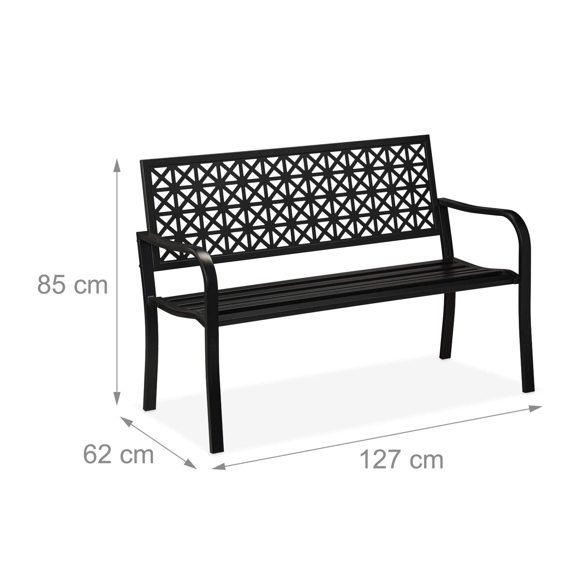 Gartenbank geometrisches Muster Schwarz von Relaxdays