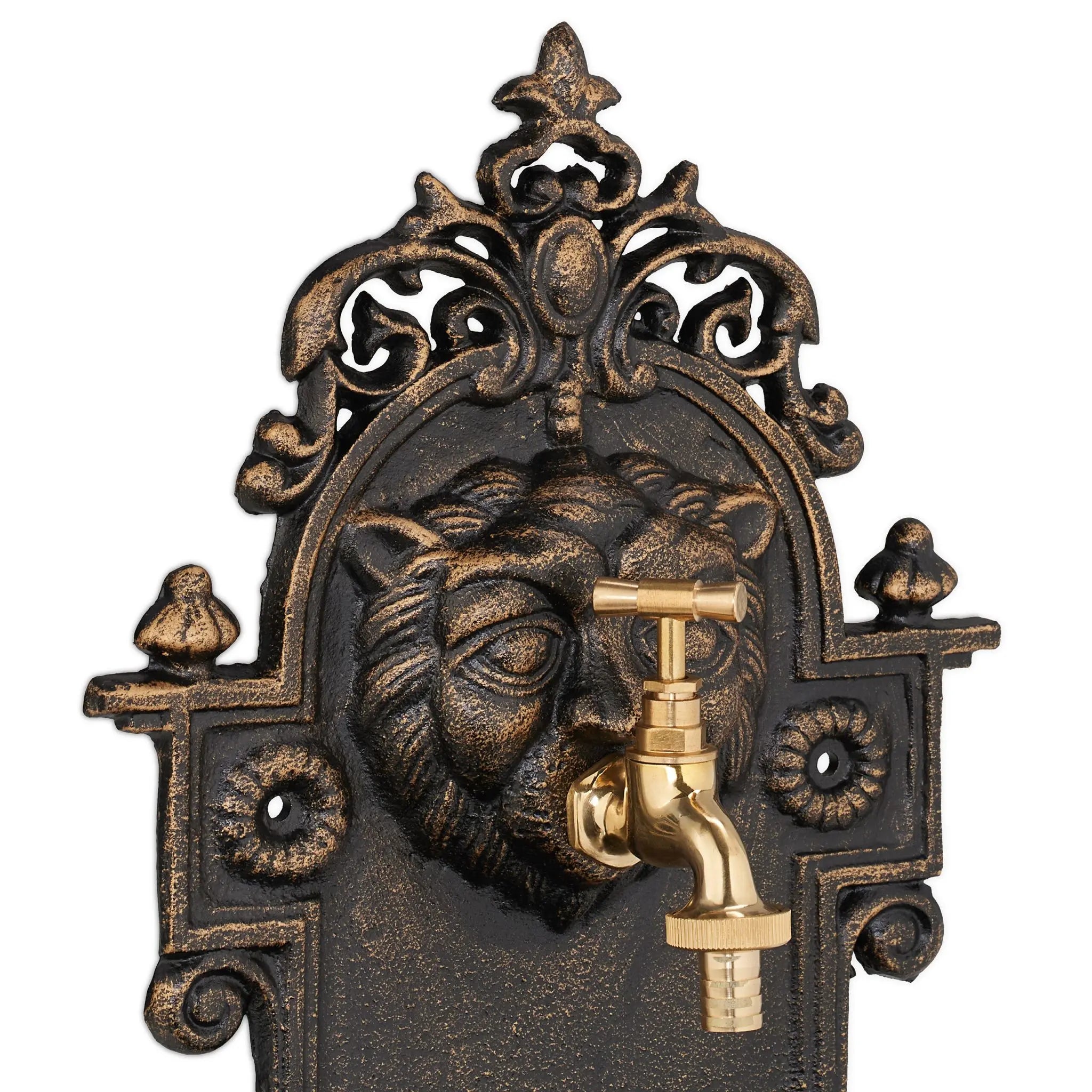 Wandbrunnen mit Wasserspeier Gold-Kupfer von Relaxdays
