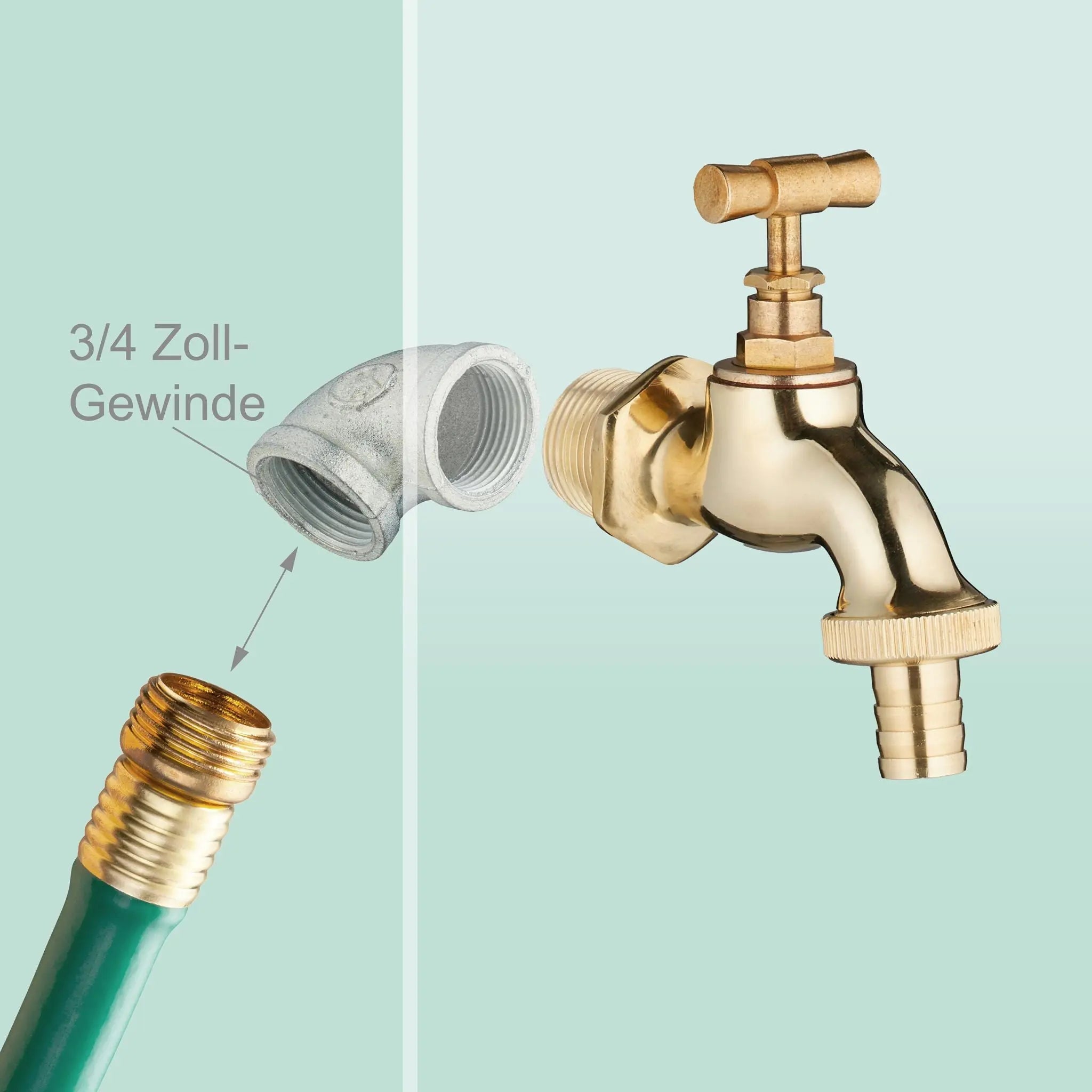 Standbrunnen antik 80cm Dunkelgrün-Gold von Relaxdays