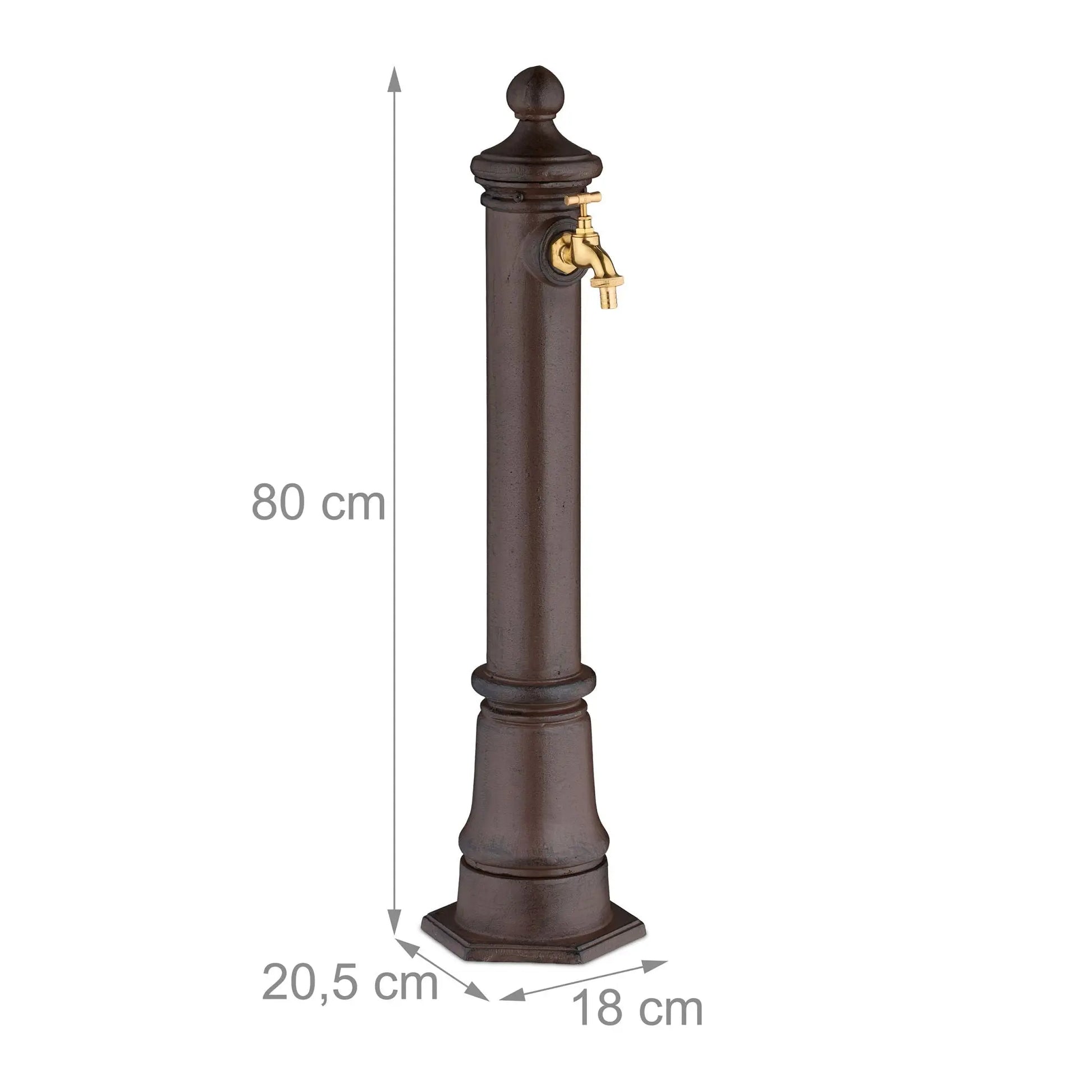 Standbrunnen antik 80cm Braun-Gold von Relaxdays