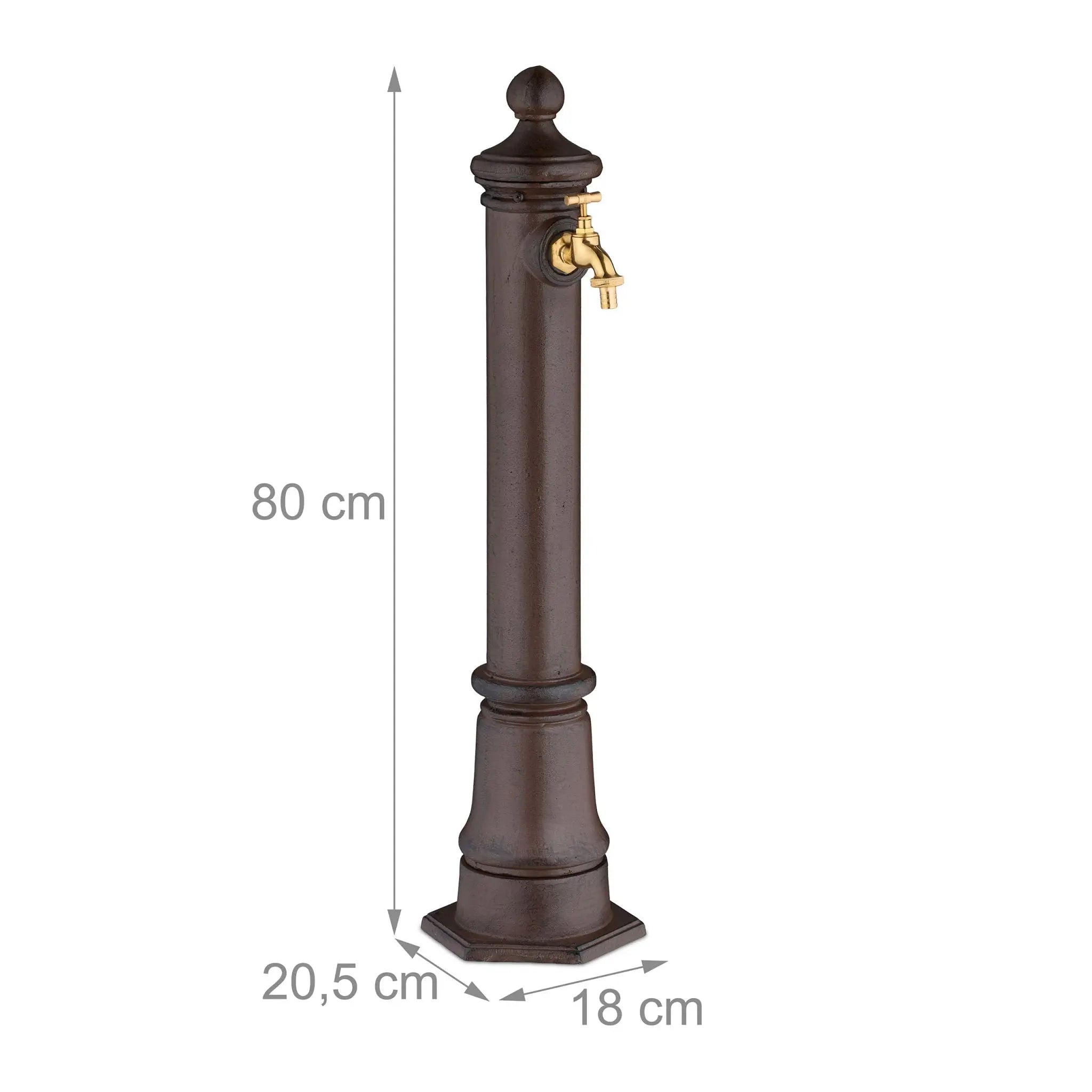 Standbrunnen antik 80cm Braun-Gold von Relaxdays