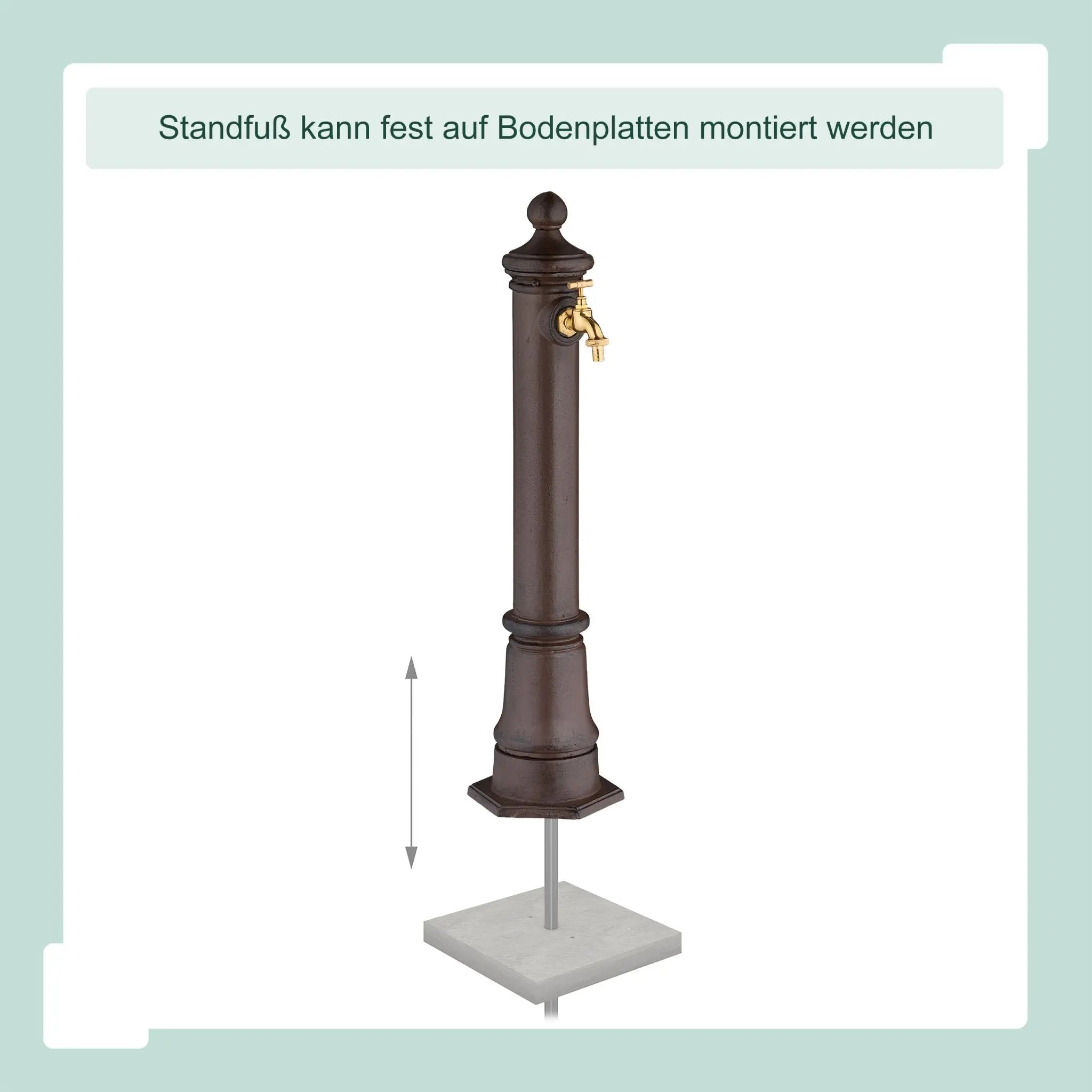 Standbrunnen antik 80cm Braun-Gold von Relaxdays