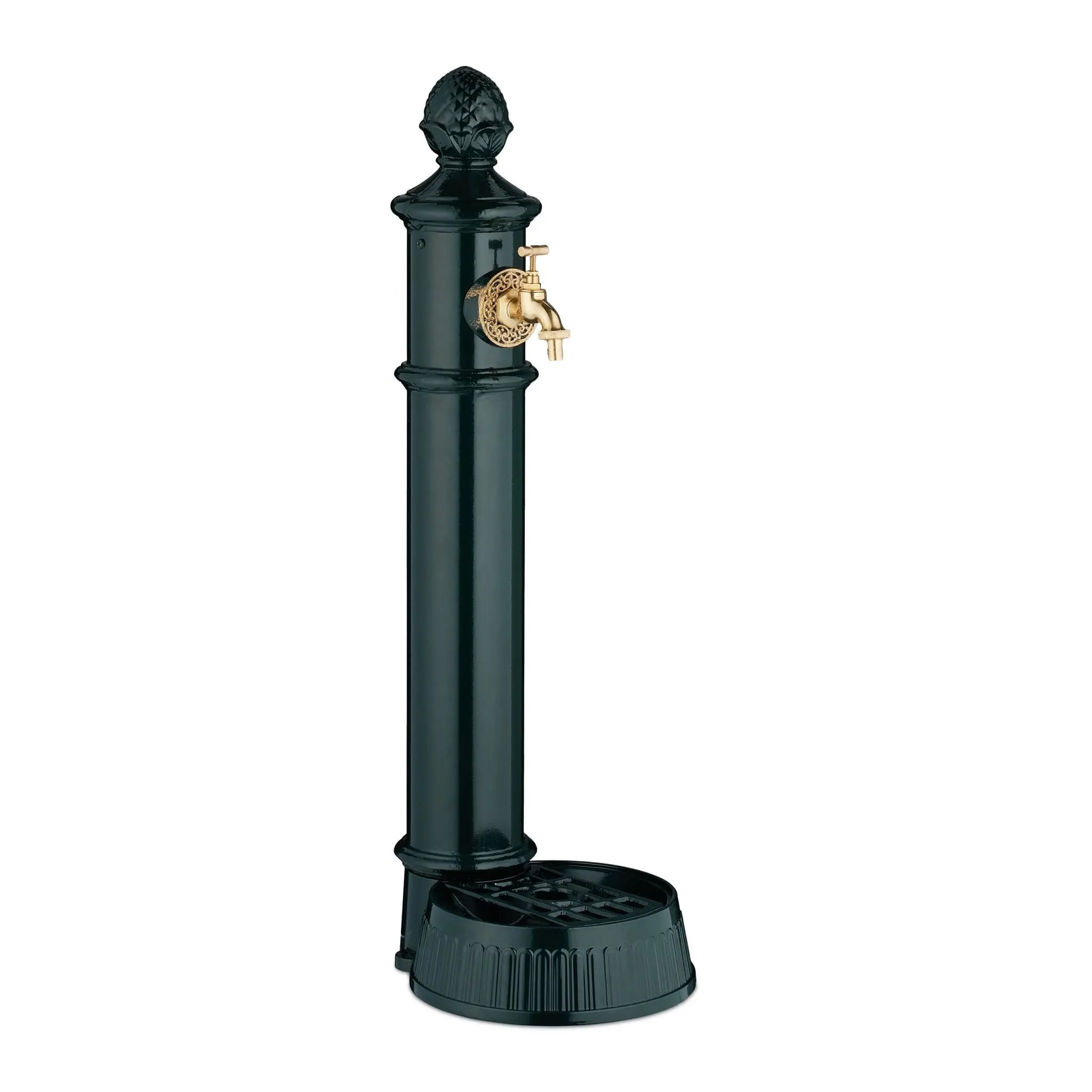Standbrunnen antik 83cm Dunkelgrün-Gold von Relaxdays