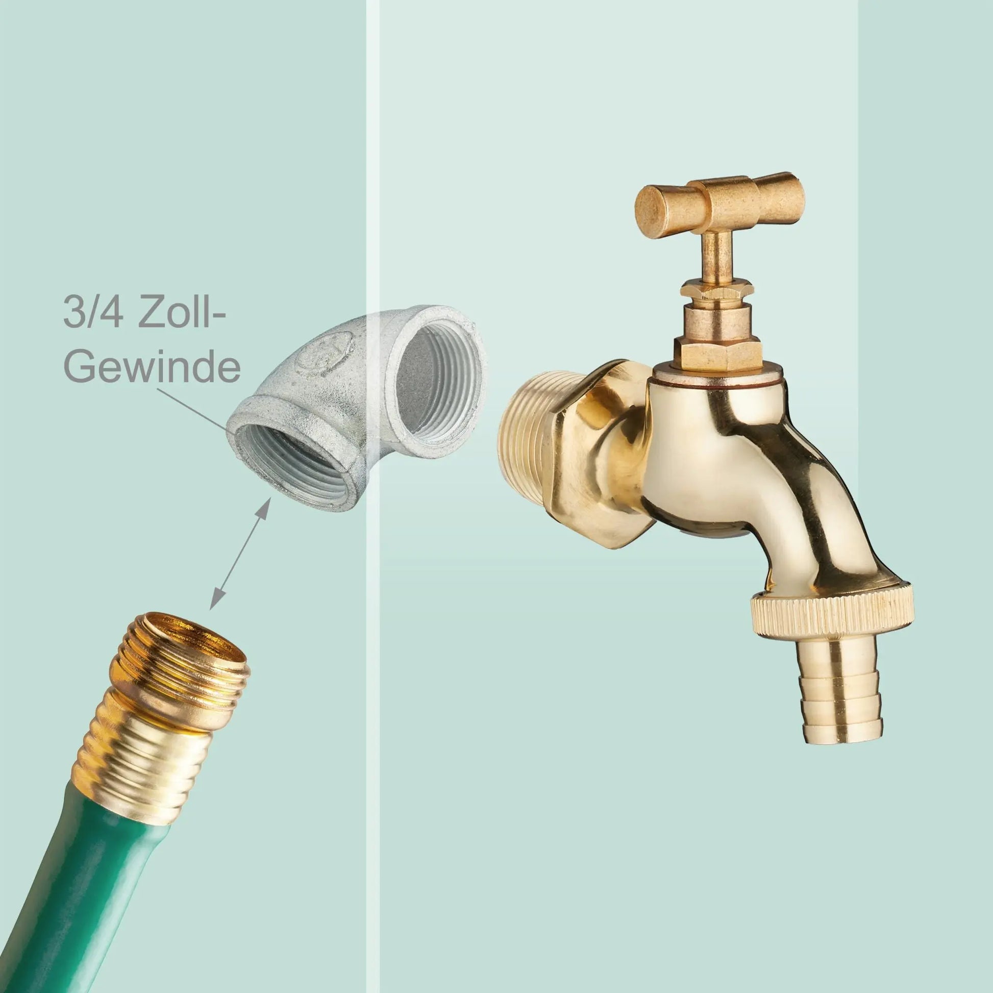 Standbrunnen antik 83cm Dunkelgrün-Gold von Relaxdays