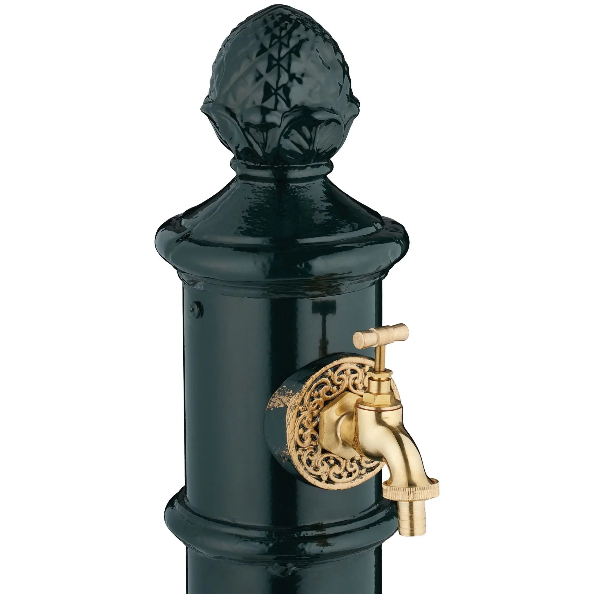 Standbrunnen antik 83cm Dunkelgrün-Gold von Relaxdays