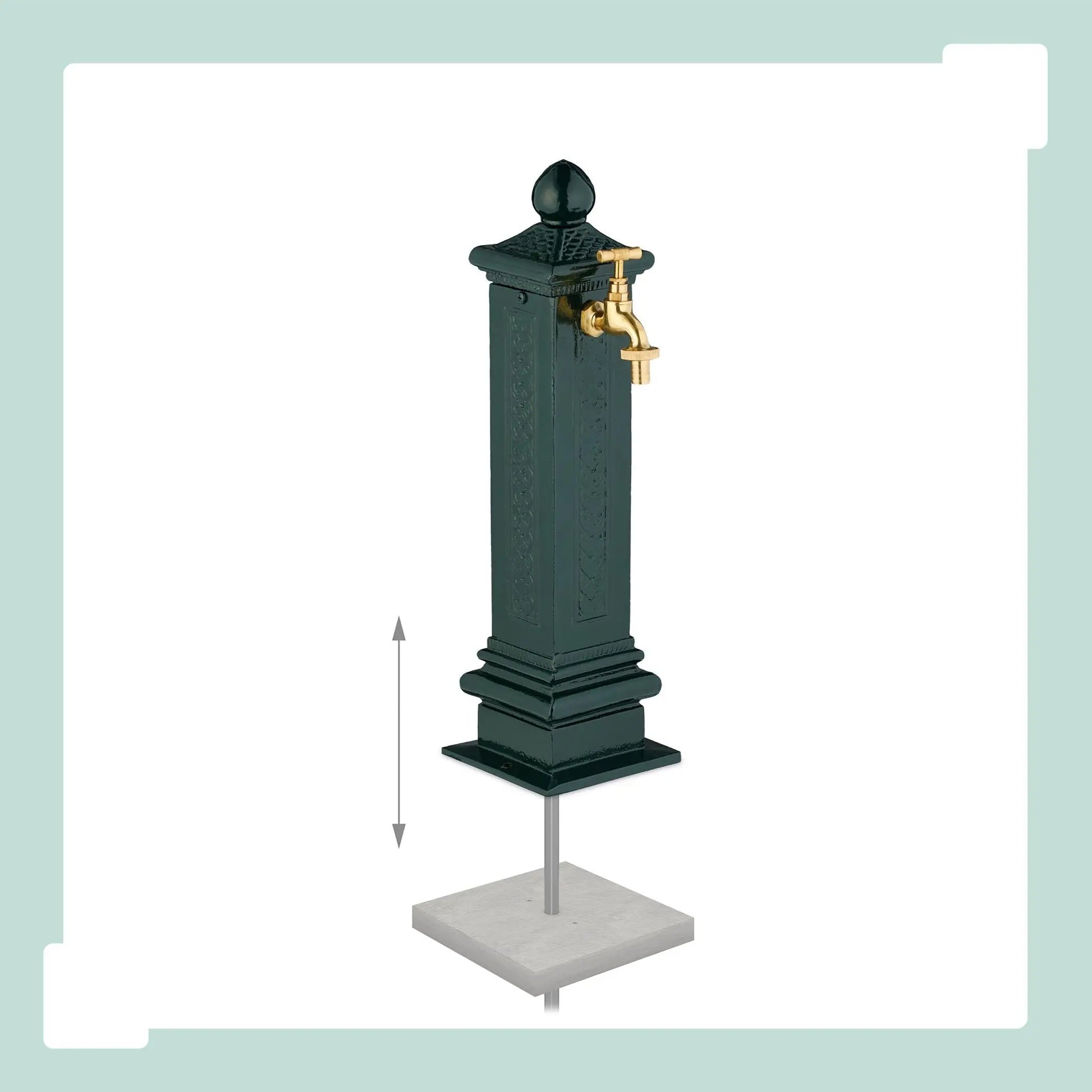 Standbrunnen antik 47cm Dunkelgrün-Gold von Relaxdays