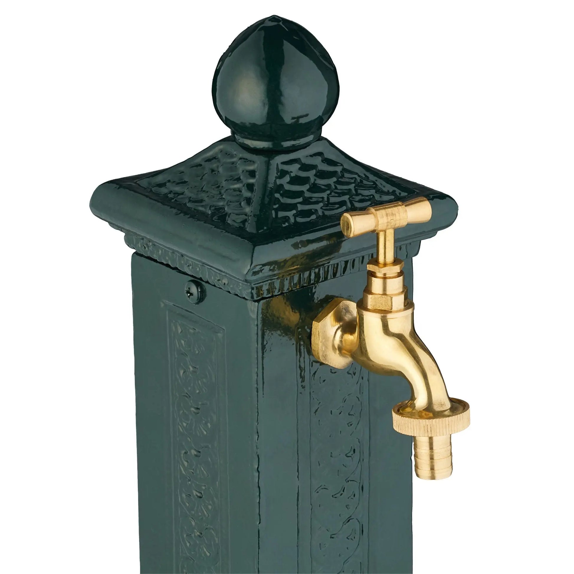 Standbrunnen antik 47cm Dunkelgrün-Gold von Relaxdays