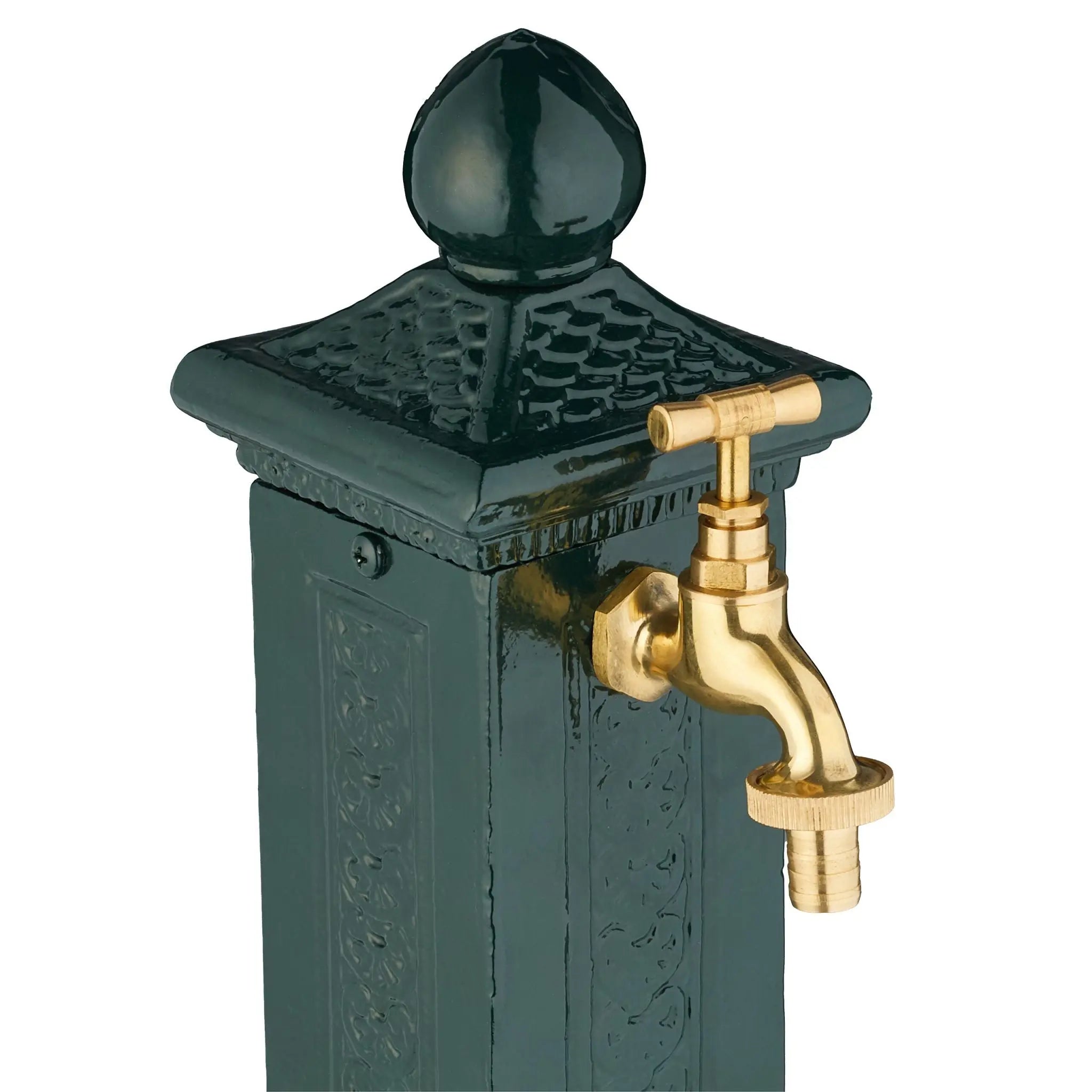 Standbrunnen antik 47cm Dunkelgrün-Gold von Relaxdays