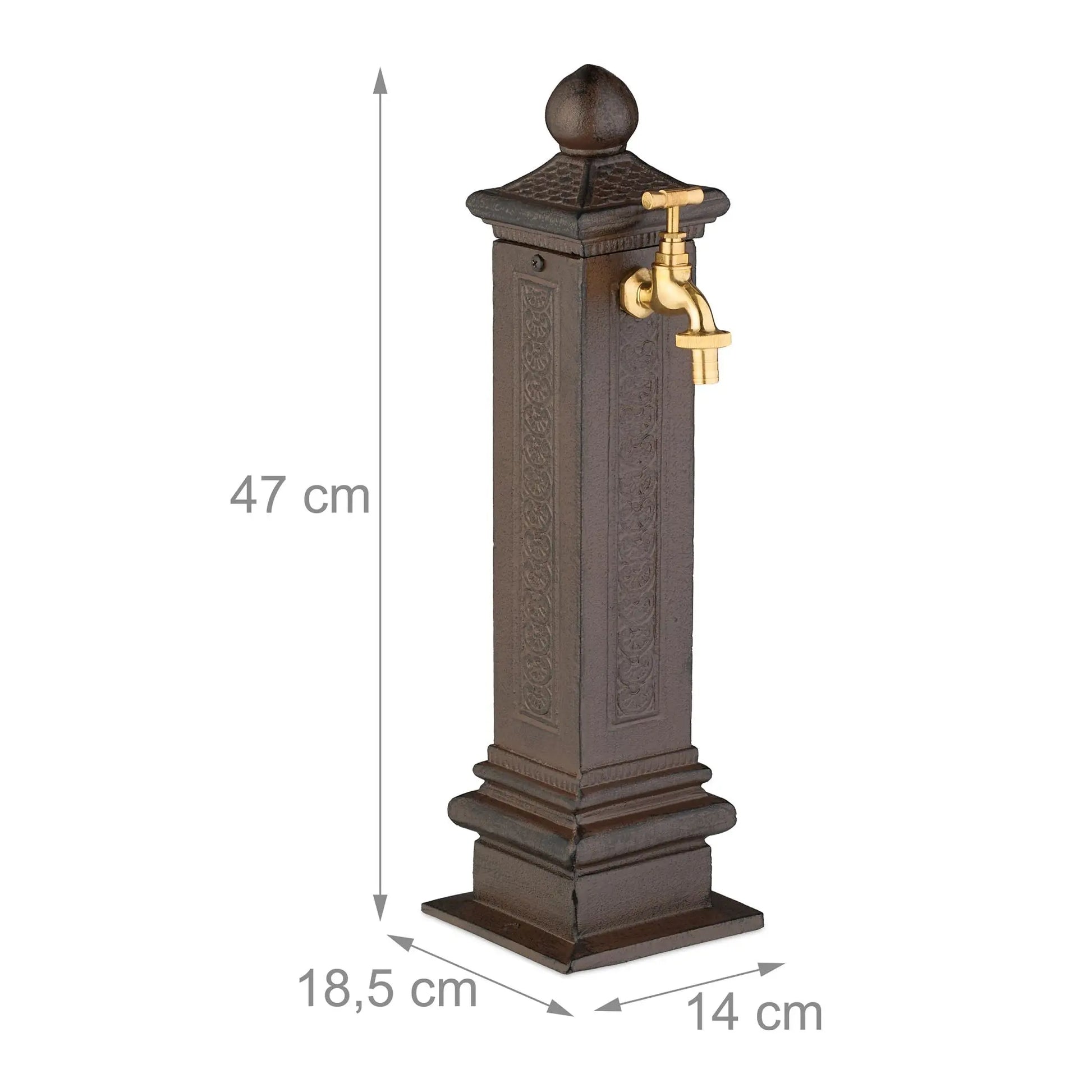 Standbrunnen antik 47cm Braun-Gold von Relaxdays